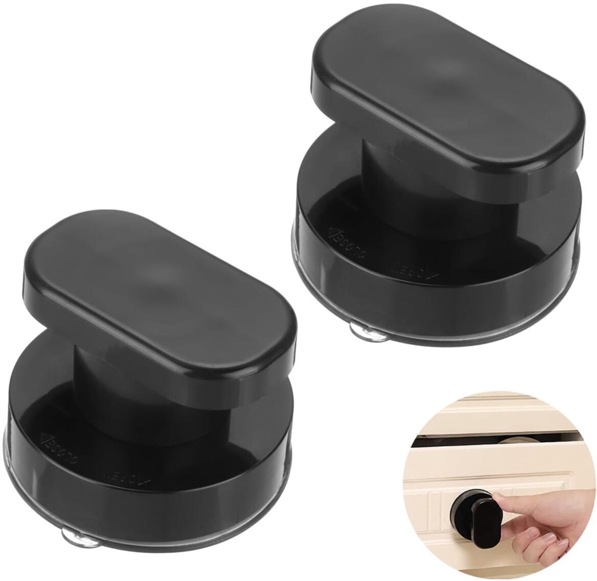pieces - Door handle - Suction cup door grip - Suction cup handle - suction cup glass mirror door handle - suction cup handles for sliding doors - shower door handle - self-adhesive push-pull armrest - cabinet handles - for window, cabinet, toilet - 62x50 - Image 1