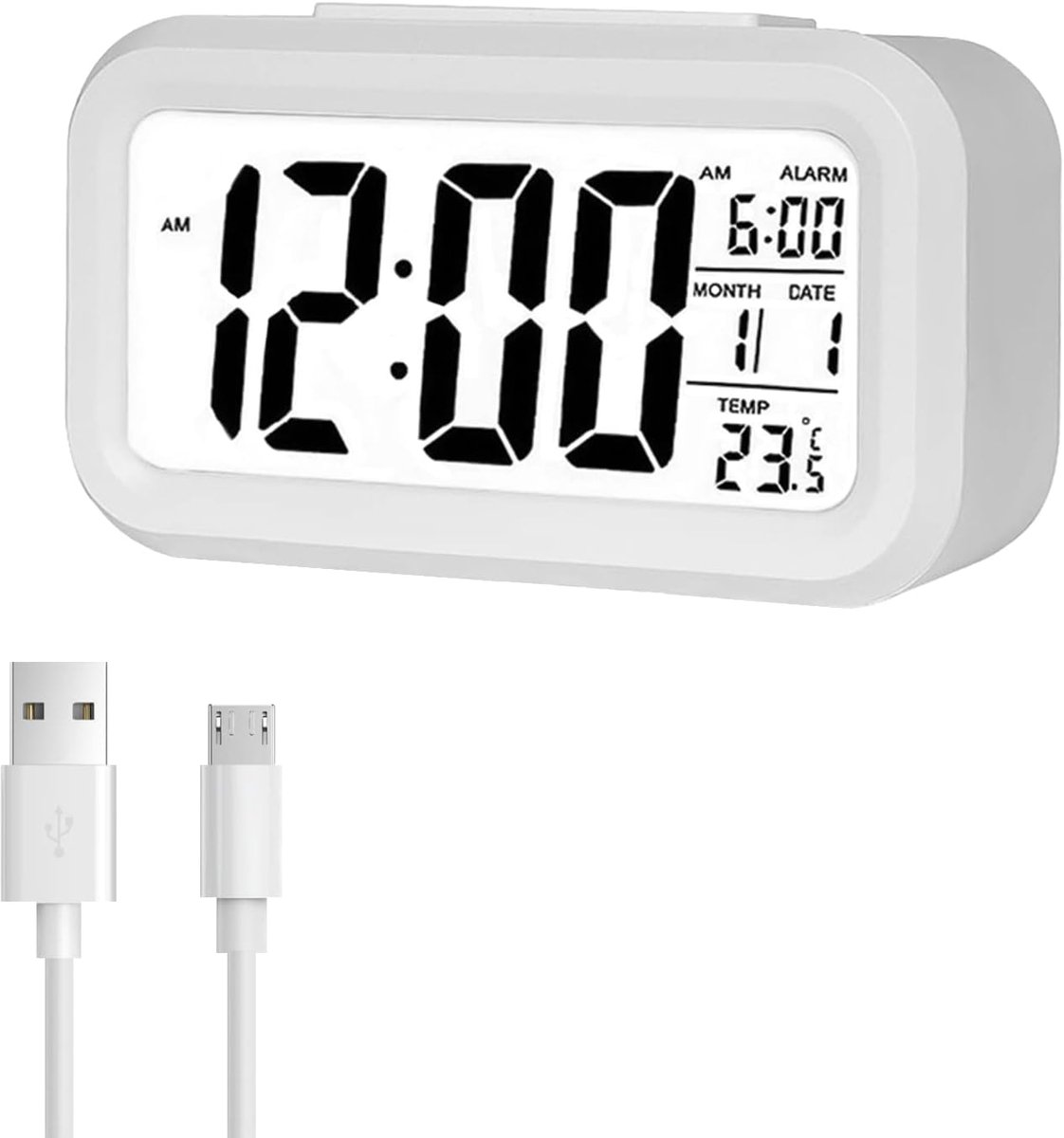 Alarm clock - digital alarm clock - Digital Clock (rechargeable) - digital alarm clocks - LED alarm clock with temperature - Children's alarm clock - Alarm clock - snooze function - calendar - child's alarm clock - Travel alarm clock - Alarm Clock - for b - Image 1