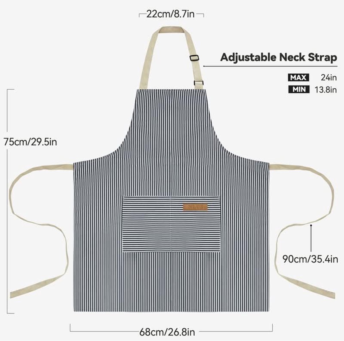 Kitchen Apron - 2 Pieces - Professional Cooking Apron - for Ladies and Gentlemen - Catering Apron - Easily Adjustable - BBQ Apron - Pottery Apron - Cooking Kitchen Aprons - kitchen cooking aprons - soft chef apron with 2 pockets - blue / pink - Image 5