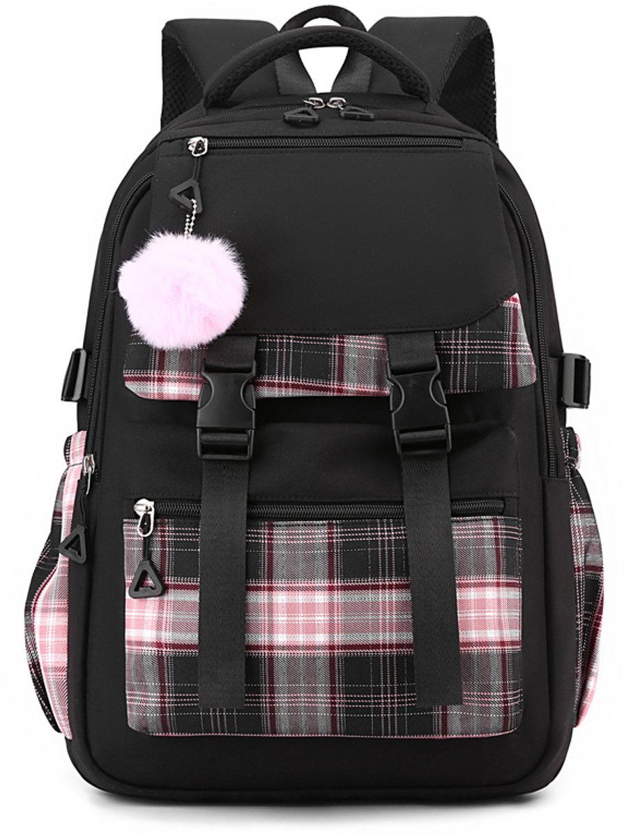 Girls School Student School Bag Outdoor Backpack - Youth School Bag - Backpack - Pink - Luxury Backpack - Laptop Bag - School Bag - Backpack - Rucksack - Large Women's Backpack - Waterproof Women's Travel Backpack - Rucksack - Teenagers - with Laptop Comp - Image 1
