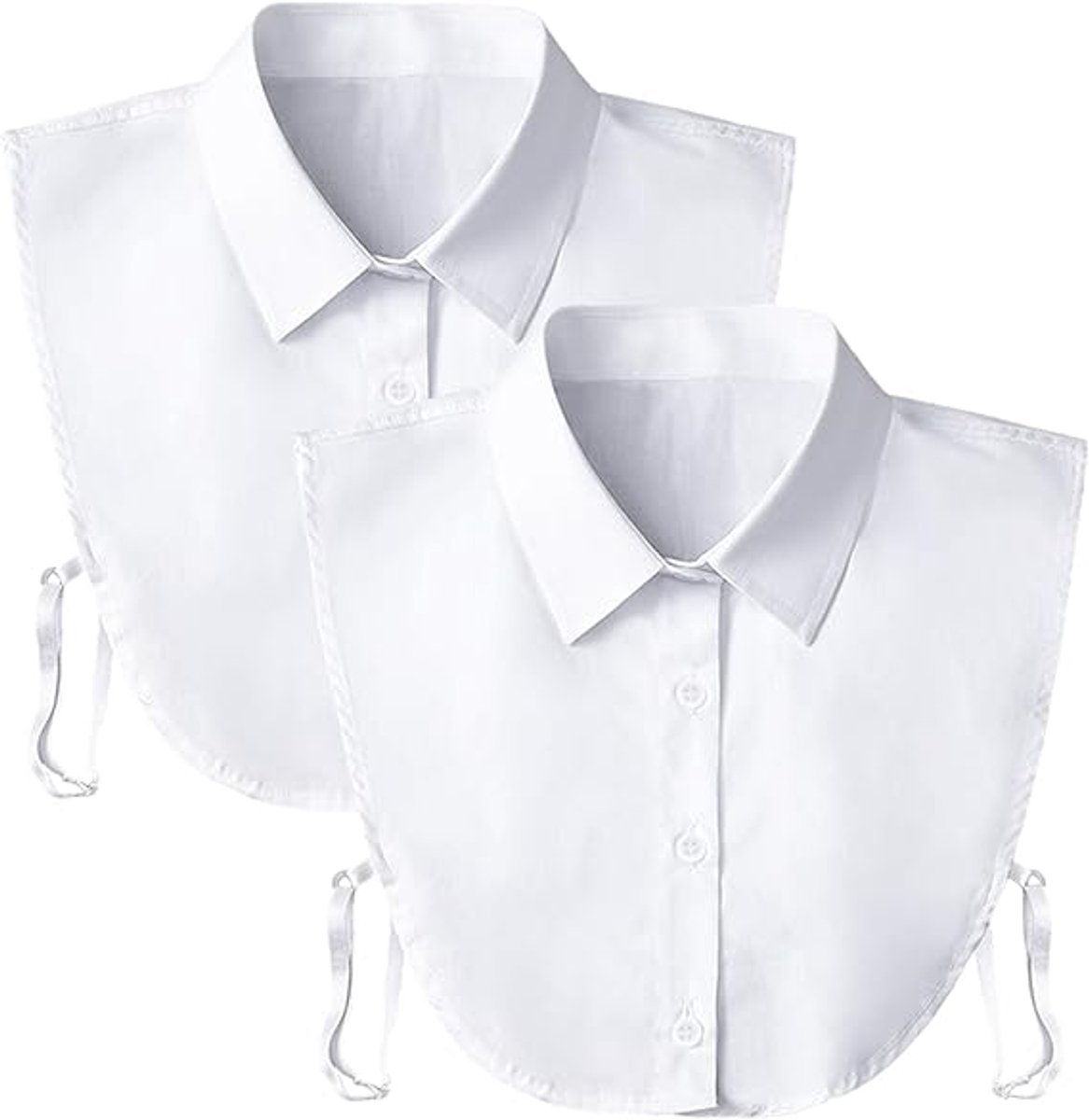 2 pieces - Women's Shirt Collar - Shirt Collar - Detachable Collar - Small Shirt Collar - Faux Detachable Collar - Detachable Pointed Collar - Small Collar - Pointed Collar - Shirt Replacement - Blouse - Adjustable - One Size - White - Image 1