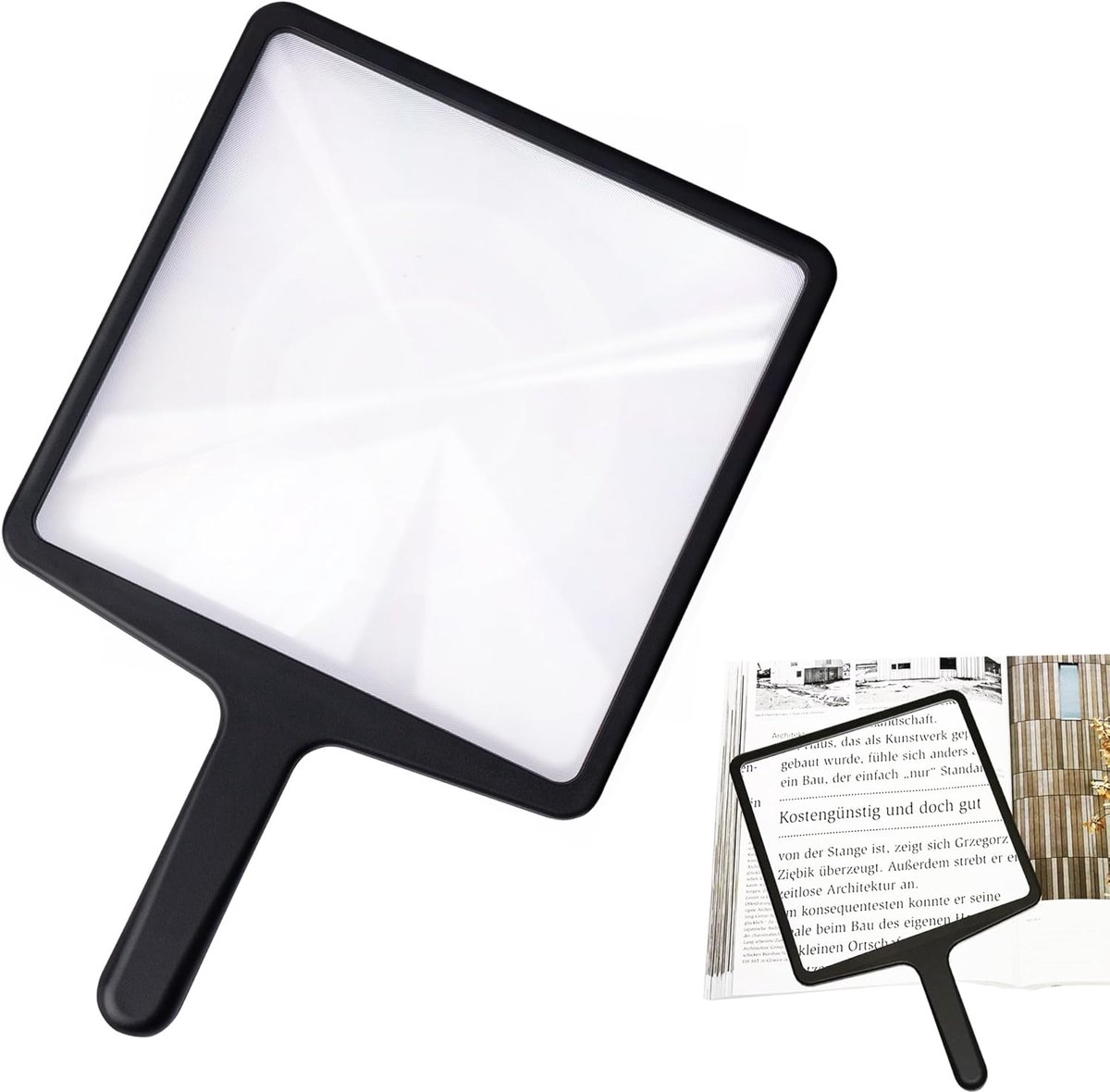 3X magnifying glass - reading magnifier - Reading magnifier for the visually impaired - Fresnel magnifying glass - Handheld magnifier - Magnifying glass with 3x magnification - Reading Magnifier - Magnifying Glass For Reading - Magnifying glass - for seni - Image 1