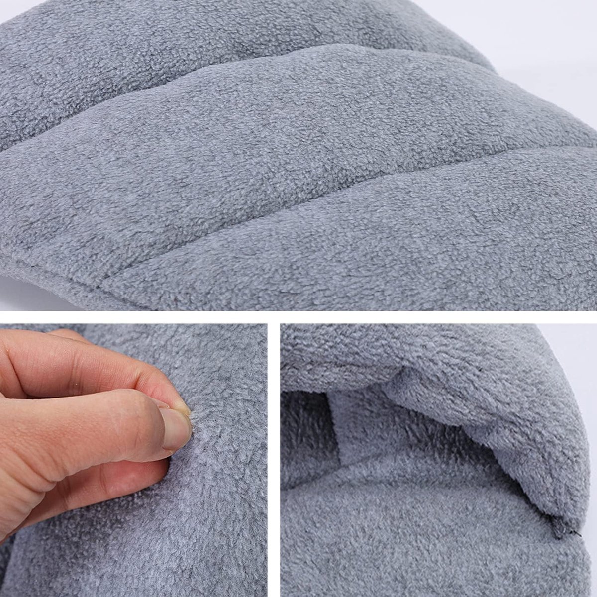 Rabbit Nest - 1 piece - Hamster Sleeping Bag - Hamster Bed - Guinea Pig Bed - Warm Guinea Pig House - Pet Sleeping Bag - Mini Sleeping Bag - Warm Soft Hiding Place - for hamsters, rabbits, kittens and other small pets - 38*28 cm - Grey - Image 2