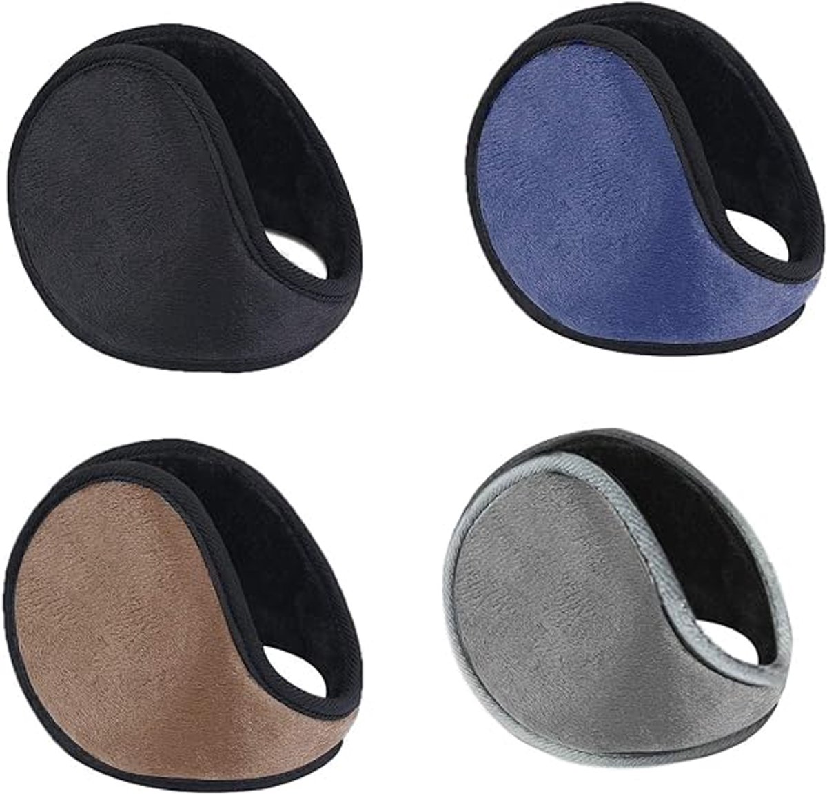 Soft Ear Warmers - 4 Pieces - Men's Ear Warmers - Self-Clapping Ear Warmers - Earmuffs - Ear Muffs - Headband - Hairband - Behind the Head - Unisex - Windproof - Comfortable - for winter sports, outdoor activities, and snowboarding - Image 1