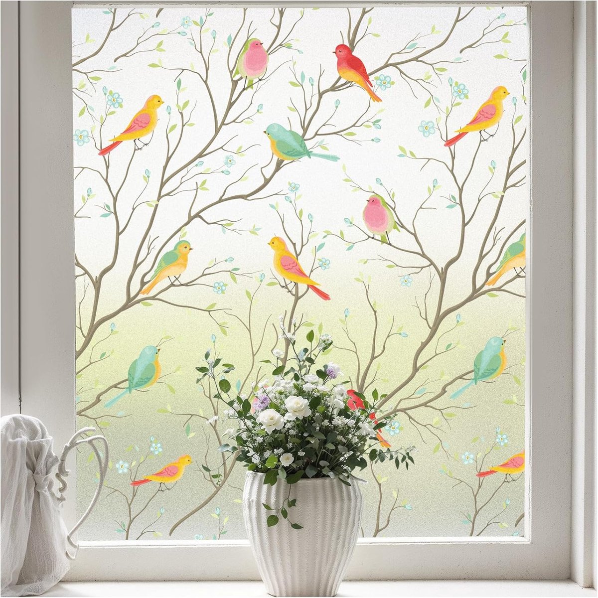 Window film - 45x200cm - privacy window film - stained glass window film - Privacy - Decorative film - static window film - Self-adhesive - Stained Glass - window film - for front door, bathroom, heat control, anti-UV - Image 1