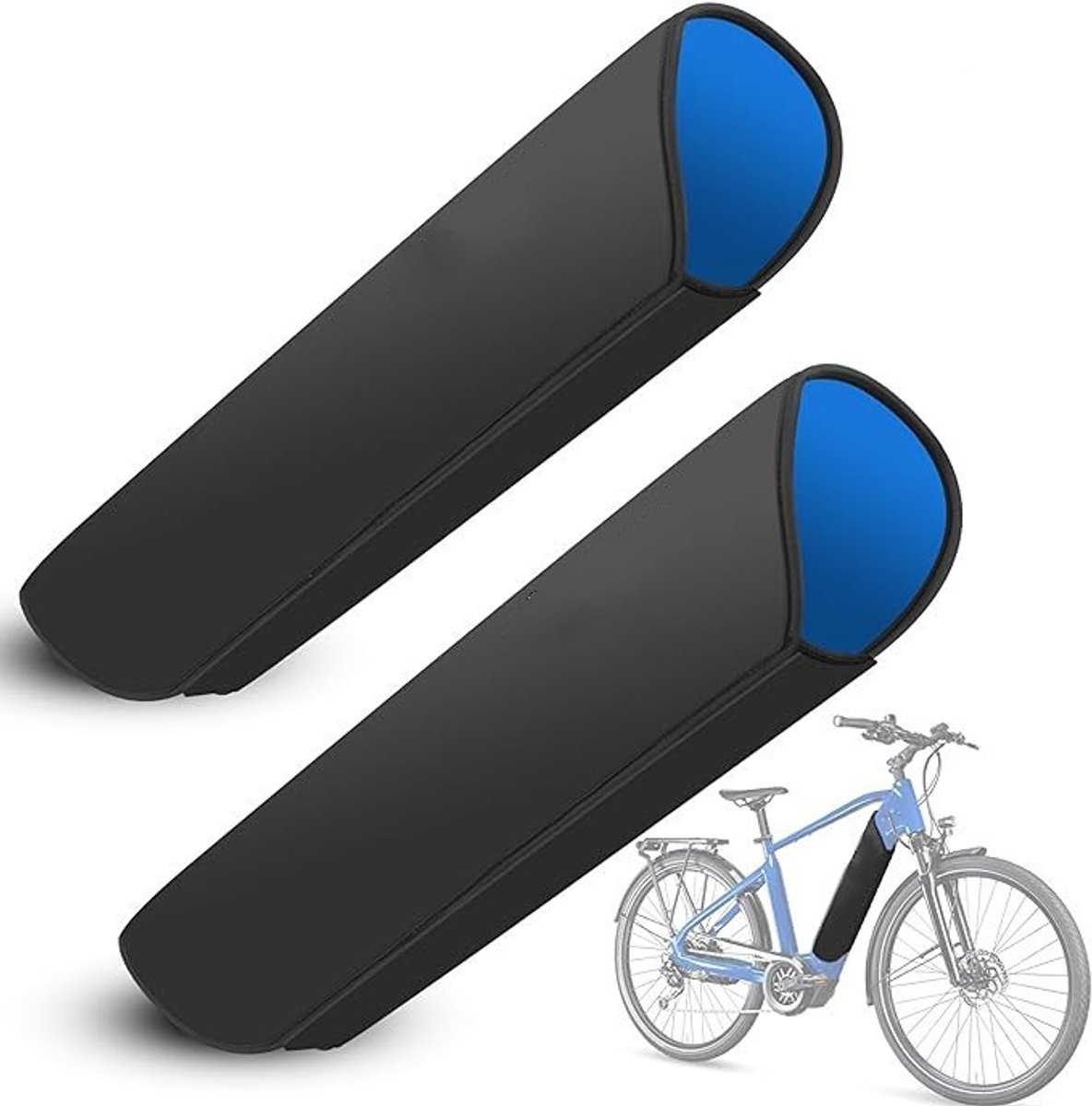 E-Bike Battery Protective Cover - 2 Pieces - Waterproof E-bike Battery Cover - Integrated Battery Cover - Bicycle Battery Protective Cover - E-bike Cover Accessories - For a Greater Range - Built-in Battery Protection - Extends Lifespan and Durability - B - Image 1