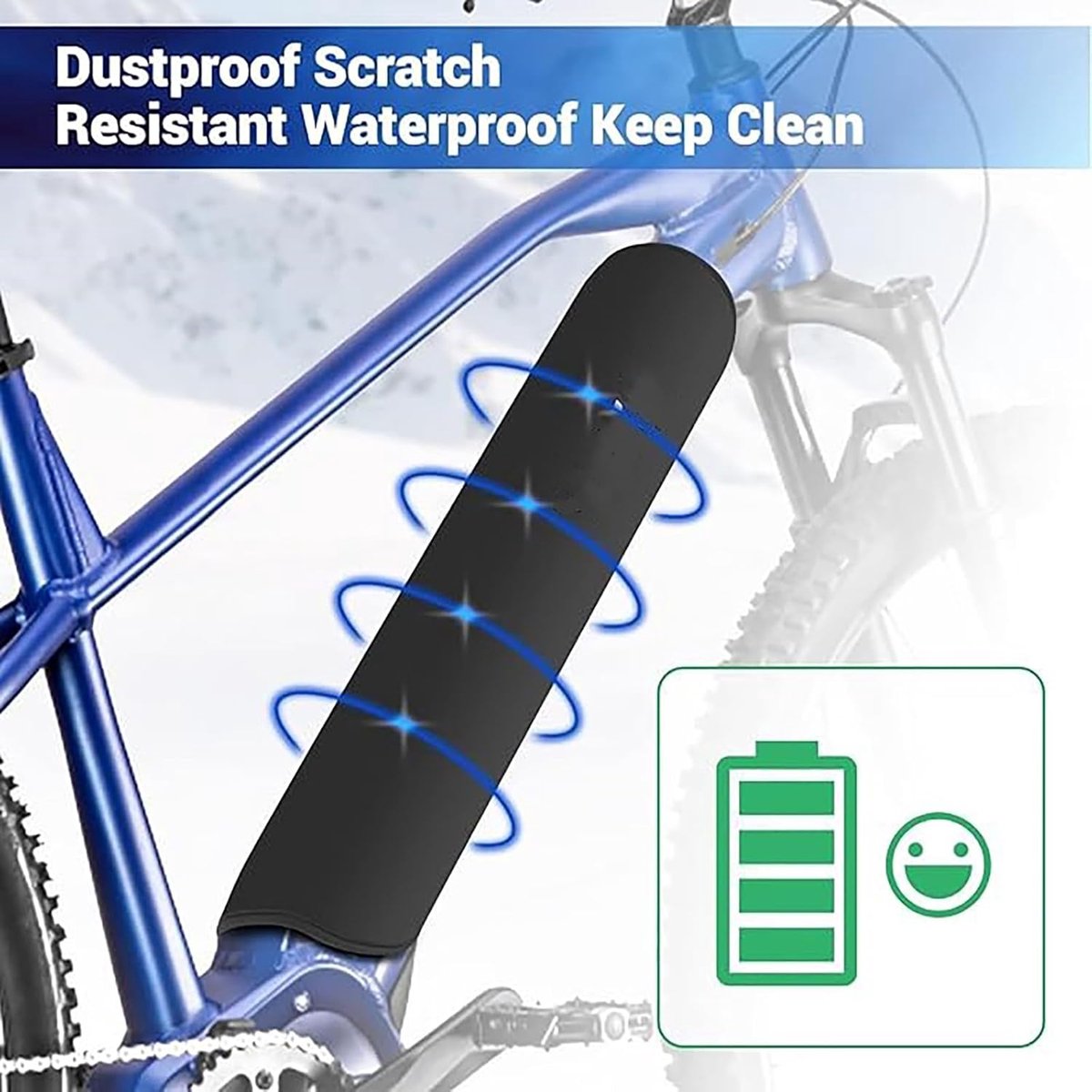 E-Bike Battery Protective Cover - 2 Pieces - Waterproof E-bike Battery Cover - Integrated Battery Cover - Bicycle Battery Protective Cover - E-bike Cover Accessories - For a Greater Range - Built-in Battery Protection - Extends Lifespan and Durability - B - Image 4