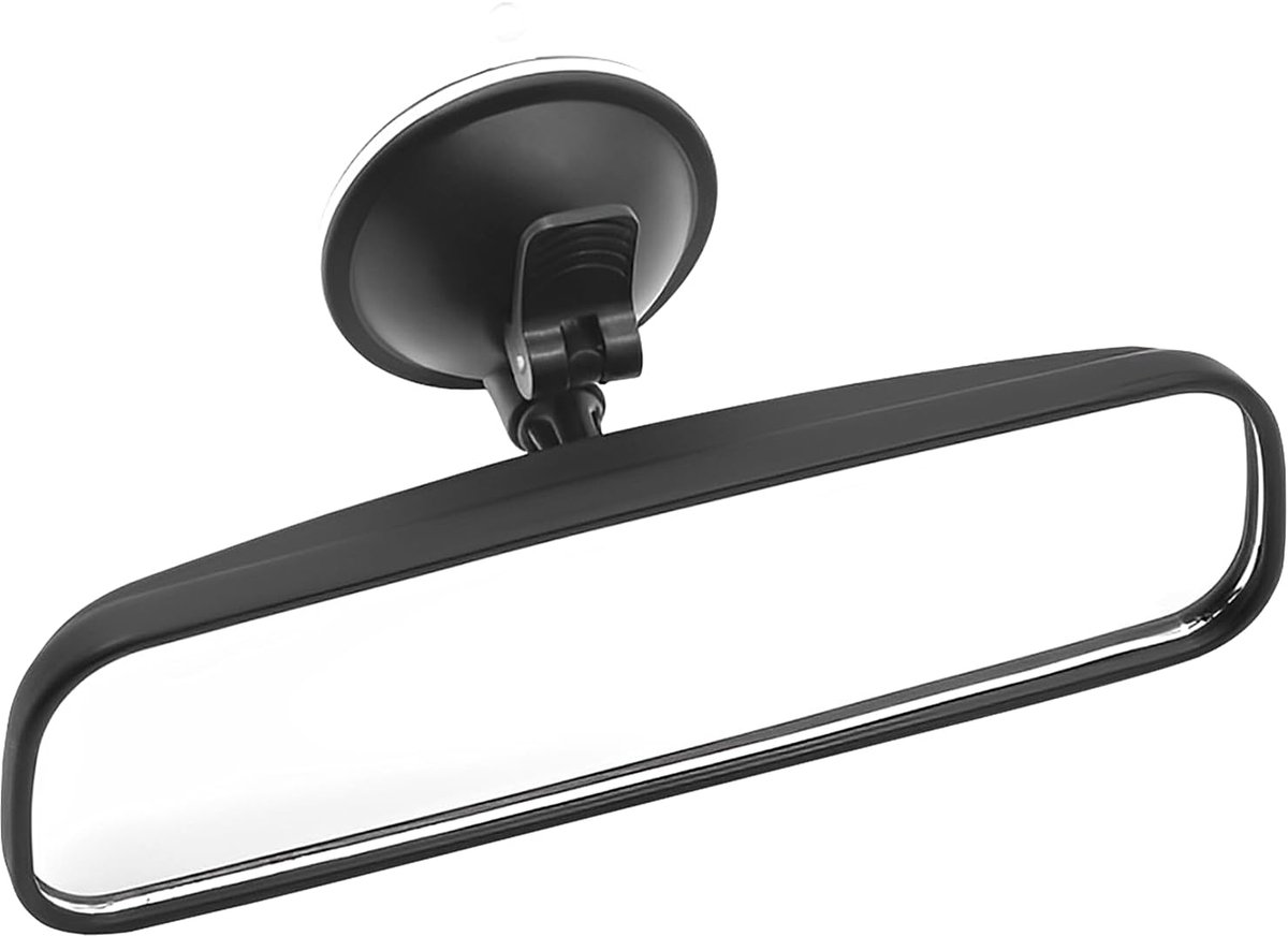 20*6 cm - car rearview mirror - rearview mirror - with suction cup - adjustable - car interior mirror - vehicle interior mirror reduces blind spots - universal - car accessories - for boats, trucks and SUVs - black - Image 1