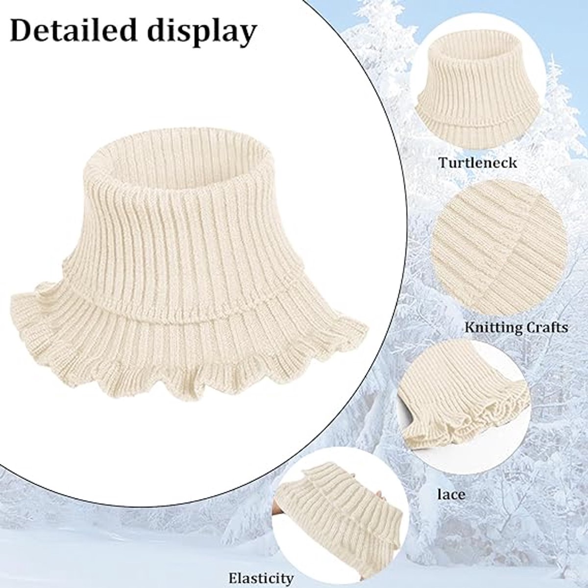 Pieces Faux Turtleneck - Faux Longneck Sweater - Women's Turtleneck - Women's Blouse Collar - Patch Turtleneck - Knitted Collar - Faux Knitted Collar - Turtleneck - Faux High Turtleneck - Fake Turtleneck - Turtleneck - Fake Turtleneck - Small Collar - Bla - Image 2