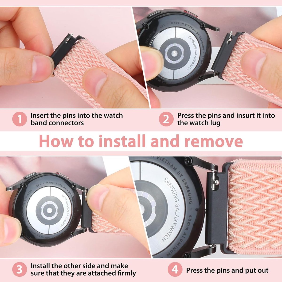 Watch Strap - 3 Pieces - Watch Strap - 20mm Watch Strap - Adjustable - Watch Strap - Replacement Strap for Men and Women - Smartwatch Straps - Easy to Change Yourself - Image 3