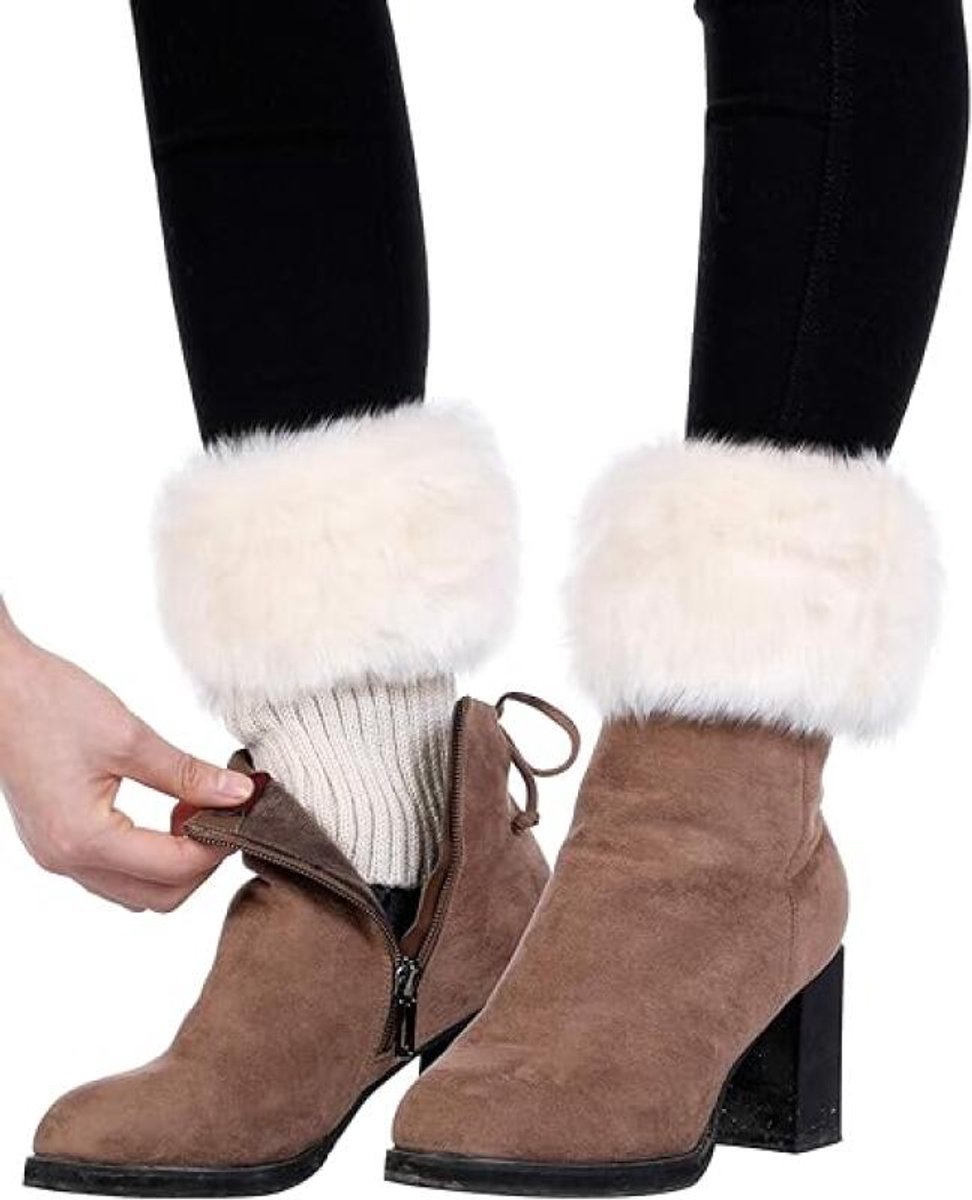 4 pairs of Leg Warmers - warm winter boots - warm winter ankle boots for women - Furry Fuzzy - short warm boot covers - crocheted boots - boot cover socks - warm boot covers - winter gift for women - Image 2