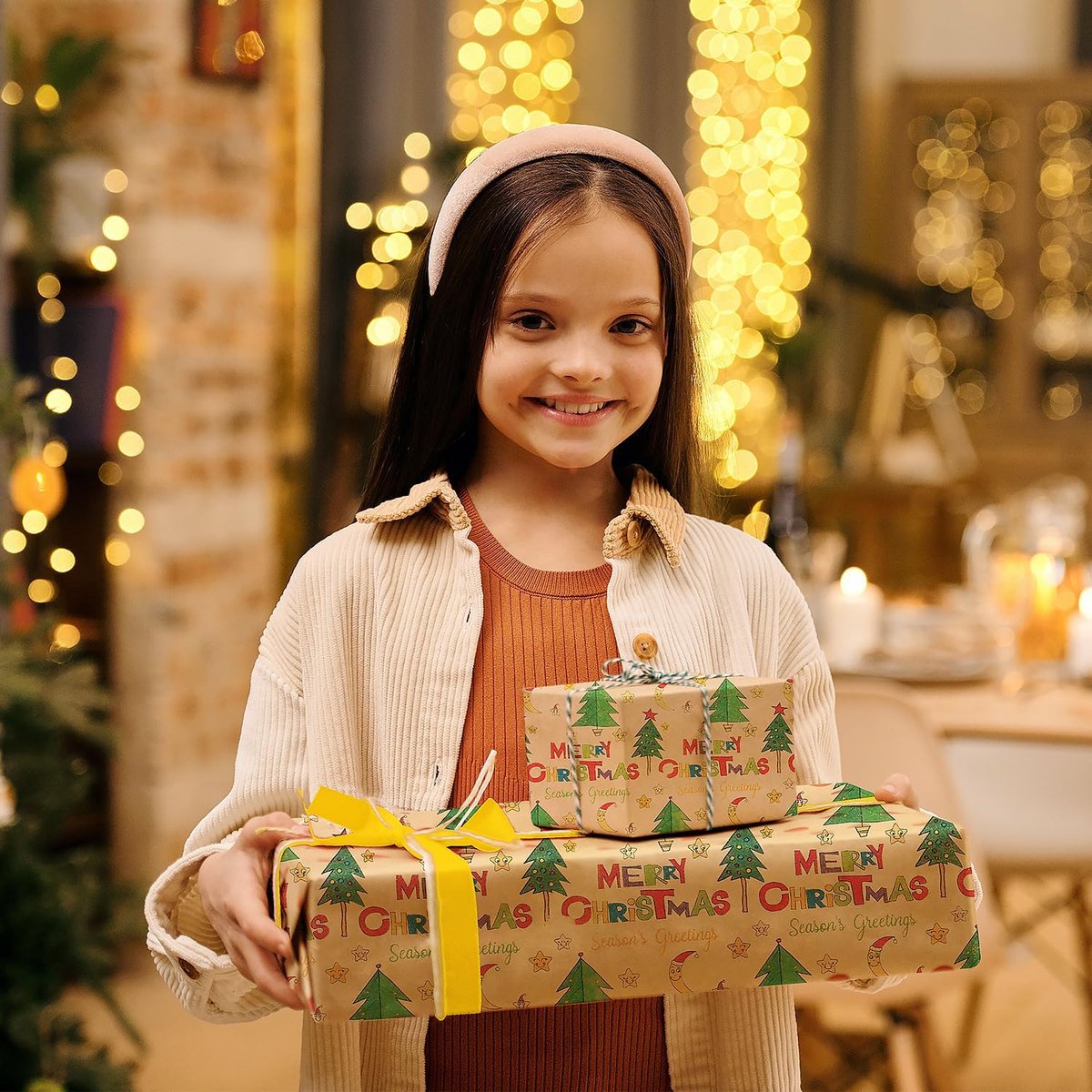 Wrapping paper - Christmas wrapping paper - Christmas gift paper - Wrapping paper with figures - 43 x 300cm - 1 Roll - Christmas paper wrapping paper for Christmas - Christmas paper wrapping paper for children - gift paper - Kraft gift paper - Christmas - - Image 5