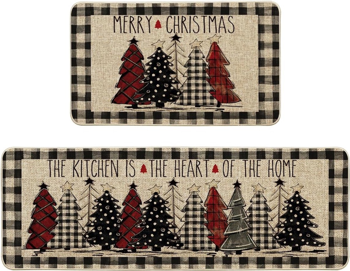 Kitchen runner 120x40 cm and 60x40 cm - Christmas rug - Kitchen mats runner - Kitchen rug carpet - kitchen mat - Christmas - Christmas elements - Image 1