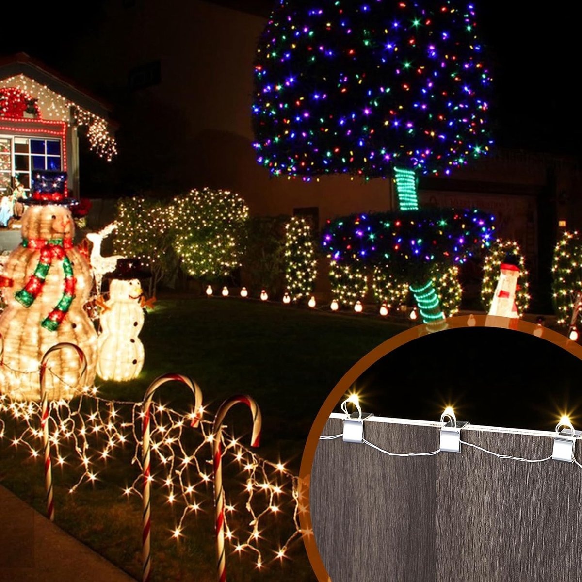 50 pieces - Christmas Lighting Gutter Hooks - Light Hose Clamps - Christmas Lighting Clips - Weatherproof Metal Gutter Clamp - Festive Lighting Clamps - Cable Clips - Christmas Decoration Hooks - for Christmas and Halloween Seasonal Cord - Silver - 24*15 - Image 3