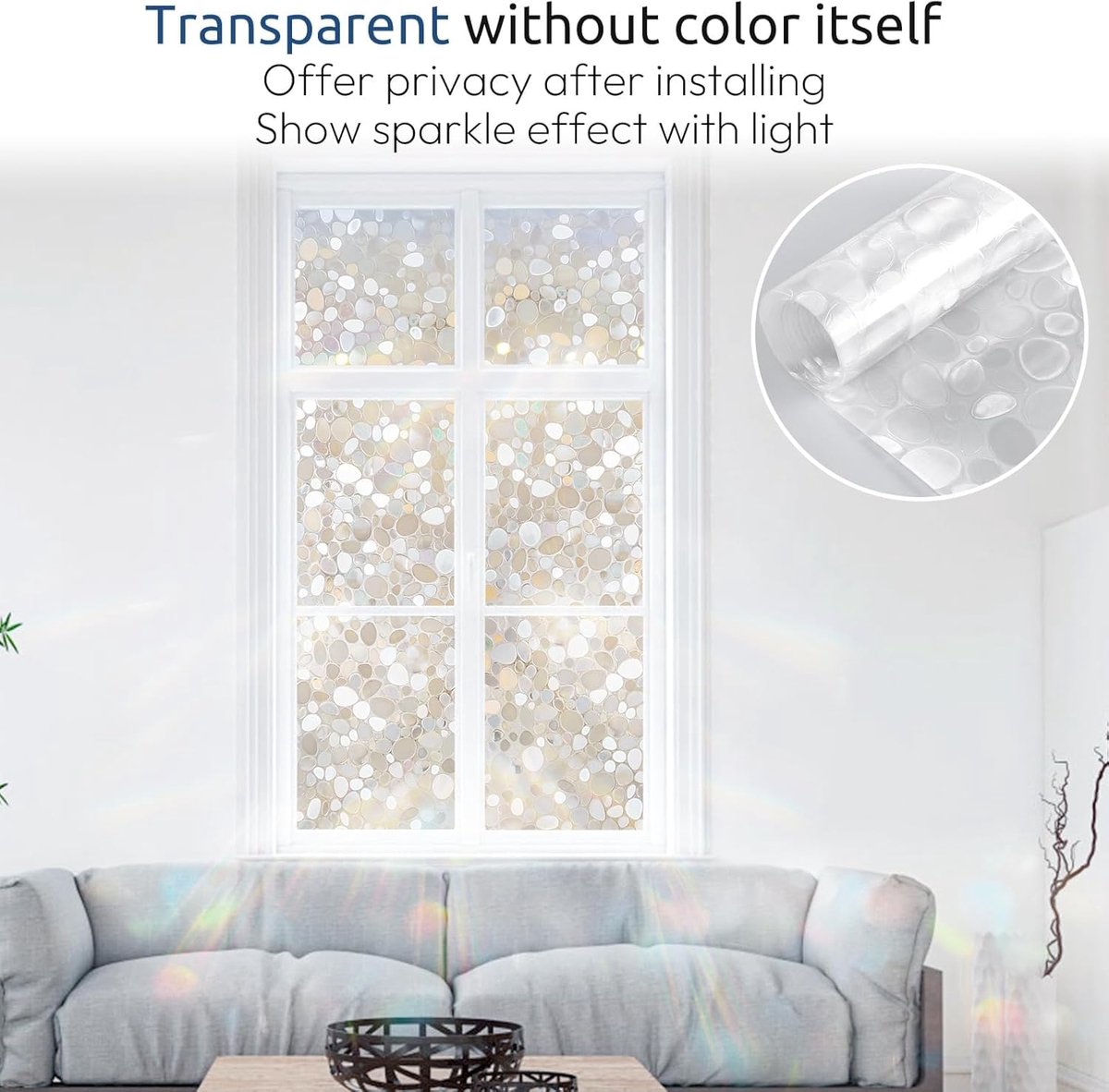 Window film - 50x200cm - privacy window film - stained glass window film - Privacy - Decorative film - static window film - Self-adhesive - Stained Glass - window film - 3D Effect - Image 4