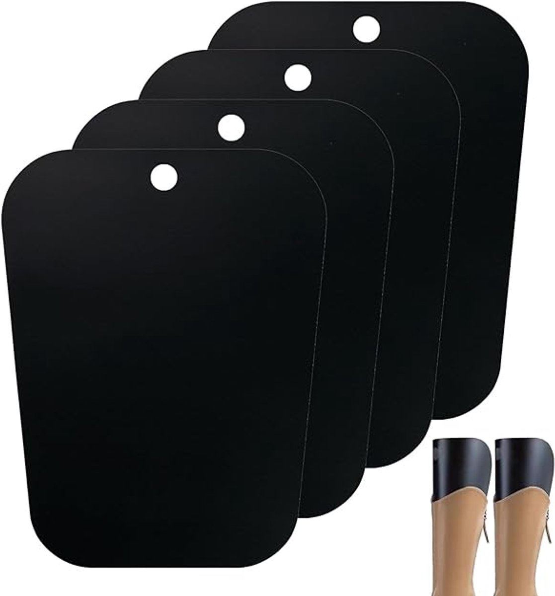 4 pieces - Boot trees - Boot Shapers - Boot filler - Boot stretcher - Stretcher - plastic boot trees for women - high boot supports - boot supports - reusable inserts - shoe care accessory - 35*28 cm - black - Image 1