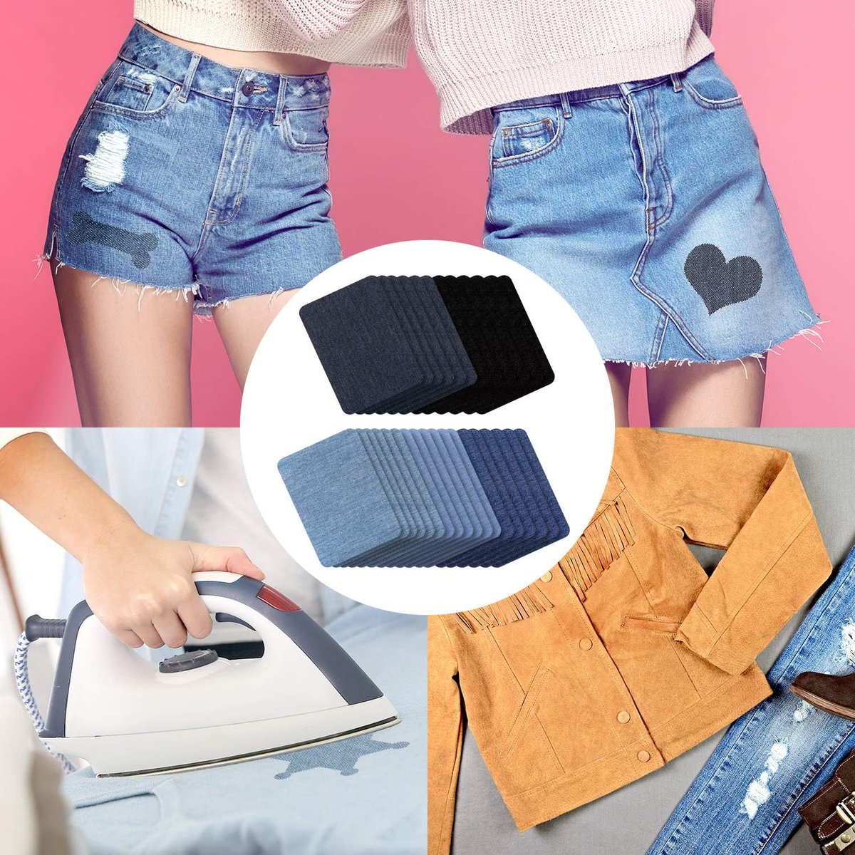 Clothing Repair Patches - 30 Pieces - self-adhesive jeans patches - Repair a hole in clothing - iron-on patches for clothing repair - Repair - clothing repair for jeans - patch - repair cloth - iron-on for denim jeans repair - Image 4