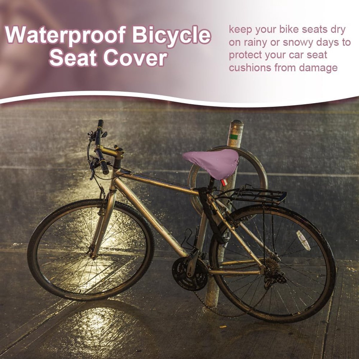 Bicycle Saddle Cover - Bicycle Saddle Cover - Waterproof Saddle Cover - Cover for Bicycle Saddle - Rain Cover - Saddle Cover - waterproof bicycle saddle cover - with drawstring - outdoor saddle cover - bicycle accessories - universal - rain and dust prote - Image 3