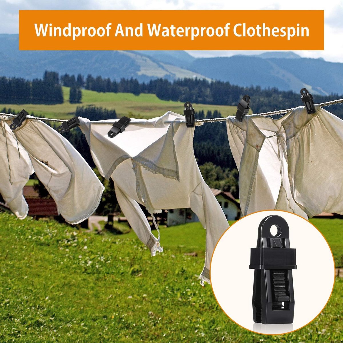20 pieces - Tent clamps - Tarpaulin clips - Tent clip - tent clip awning clip - camping awning clip - crocodile clips - tarpaulin clip tarpaulin clip - for swimming pools, canopies, caravan awnings, car covers, outdoor tents, canopies and covers - 7.8*2.3 - Image 2