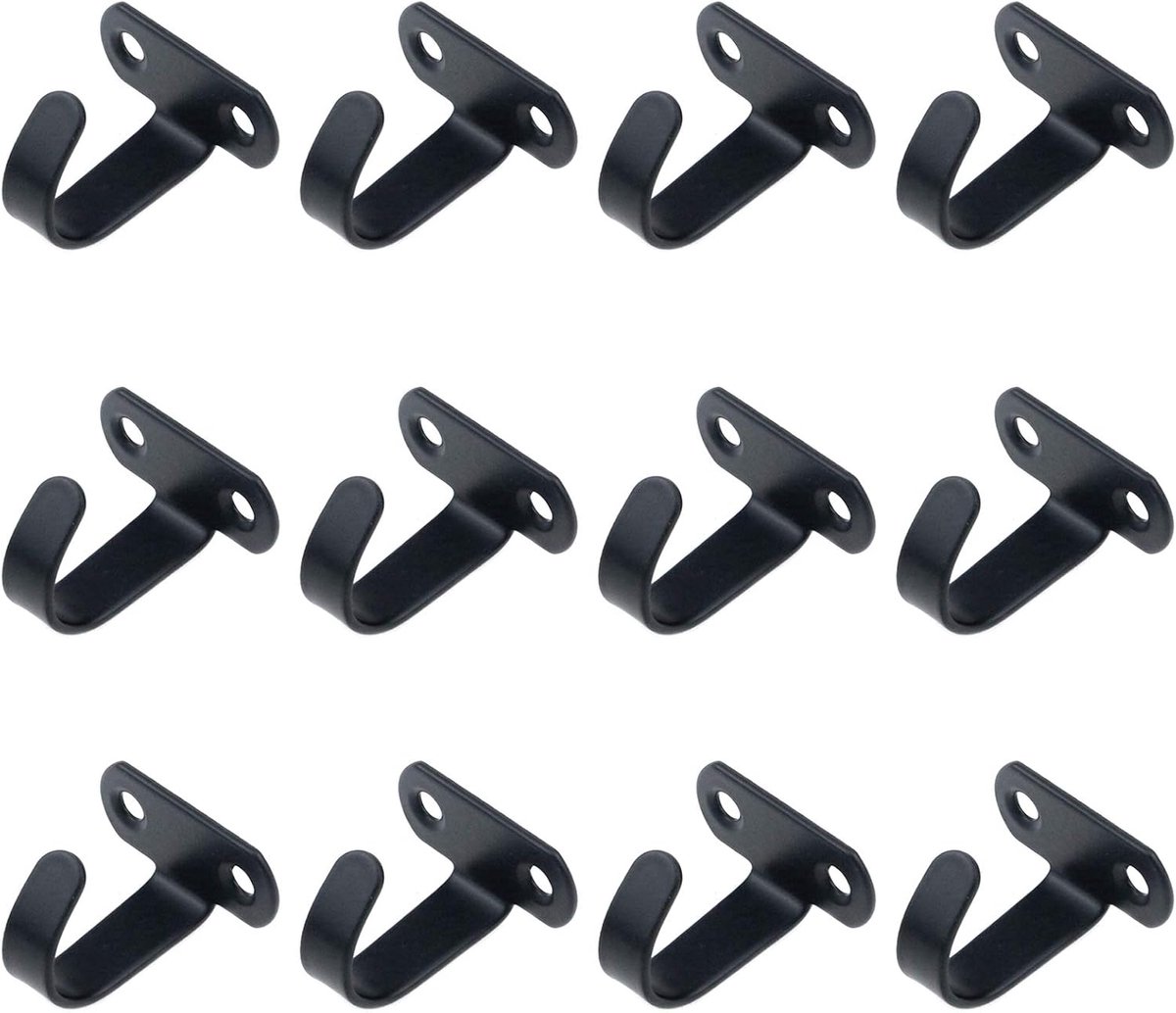 12 Pieces - Ceiling Hook Mounting - Stainless Steel Coat Hook - Under the Shelf - Top Mount Towel Hooks - Clothes Hook - For Ceiling Hooks, Under-Shelf Hangers, Towel, Coat Hooks, Bathroom, Kitchen Cabinets - Image 1