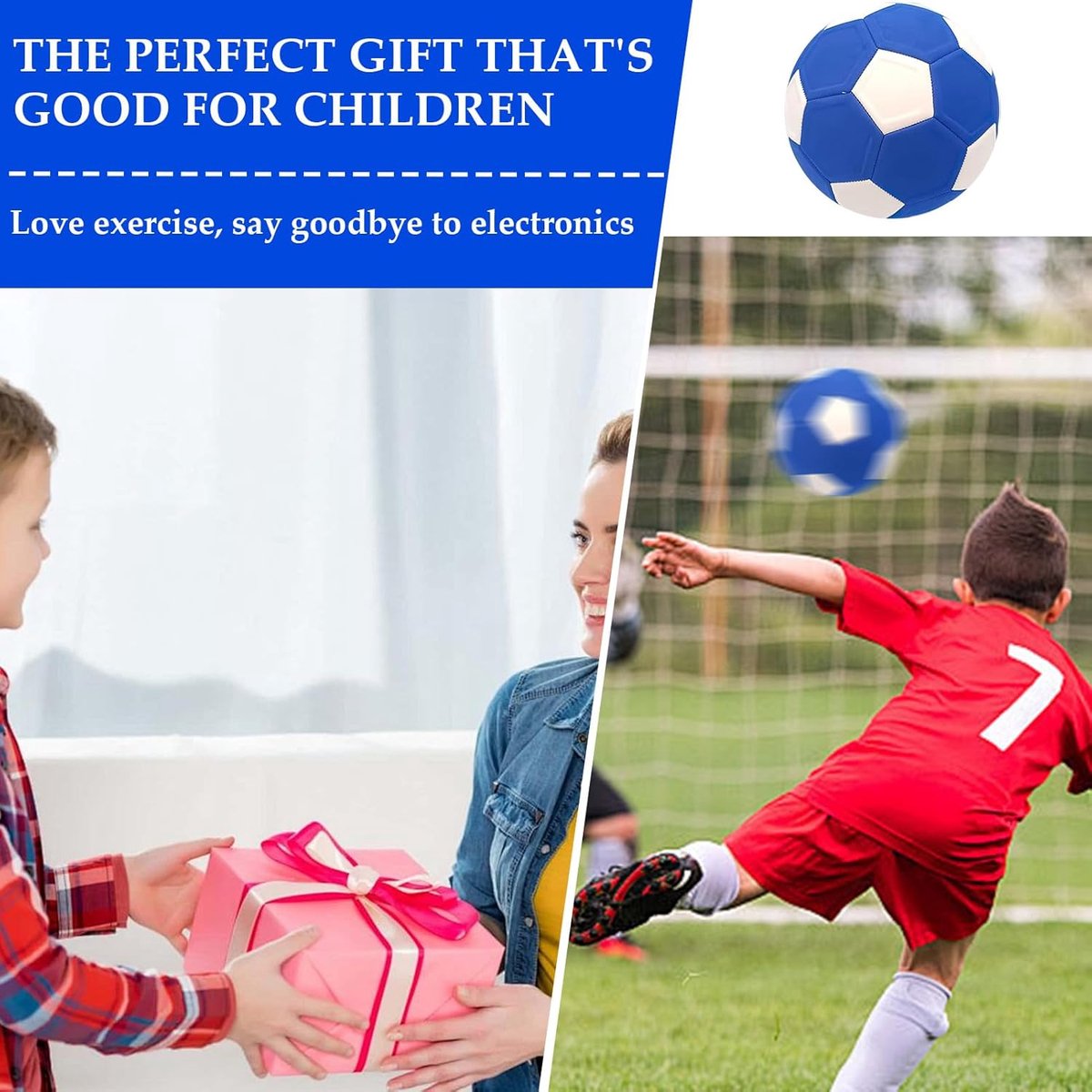 Curve Ball - football - 20 cm - curveball - curve ball soccer - curvebal - kickerball - perfect gift for children - size 4 - Blue - Image 3
