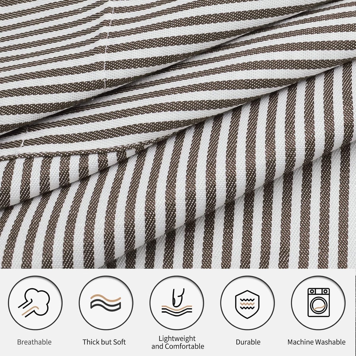 Kitchen Apron - 2 Pieces - Professional Cooking Apron - for Ladies and Gentlemen - Catering Apron - Easily Adjustable - BBQ Apron - Pottery Apron - Cooking Kitchen Aprons - kitchen cooking aprons - soft chef apron with 2 pockets - black/brown stripes - Image 3