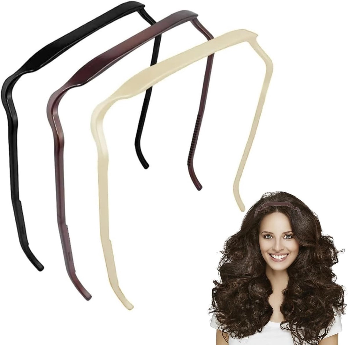 pieces - Glasses headband - Sunglasses hairband - Hairpin - square headbands - headbands for curly hair - hair clips - invisible hair rings - with square heads - hair styling fixing tool - styling accessories - for men and women - Image 1