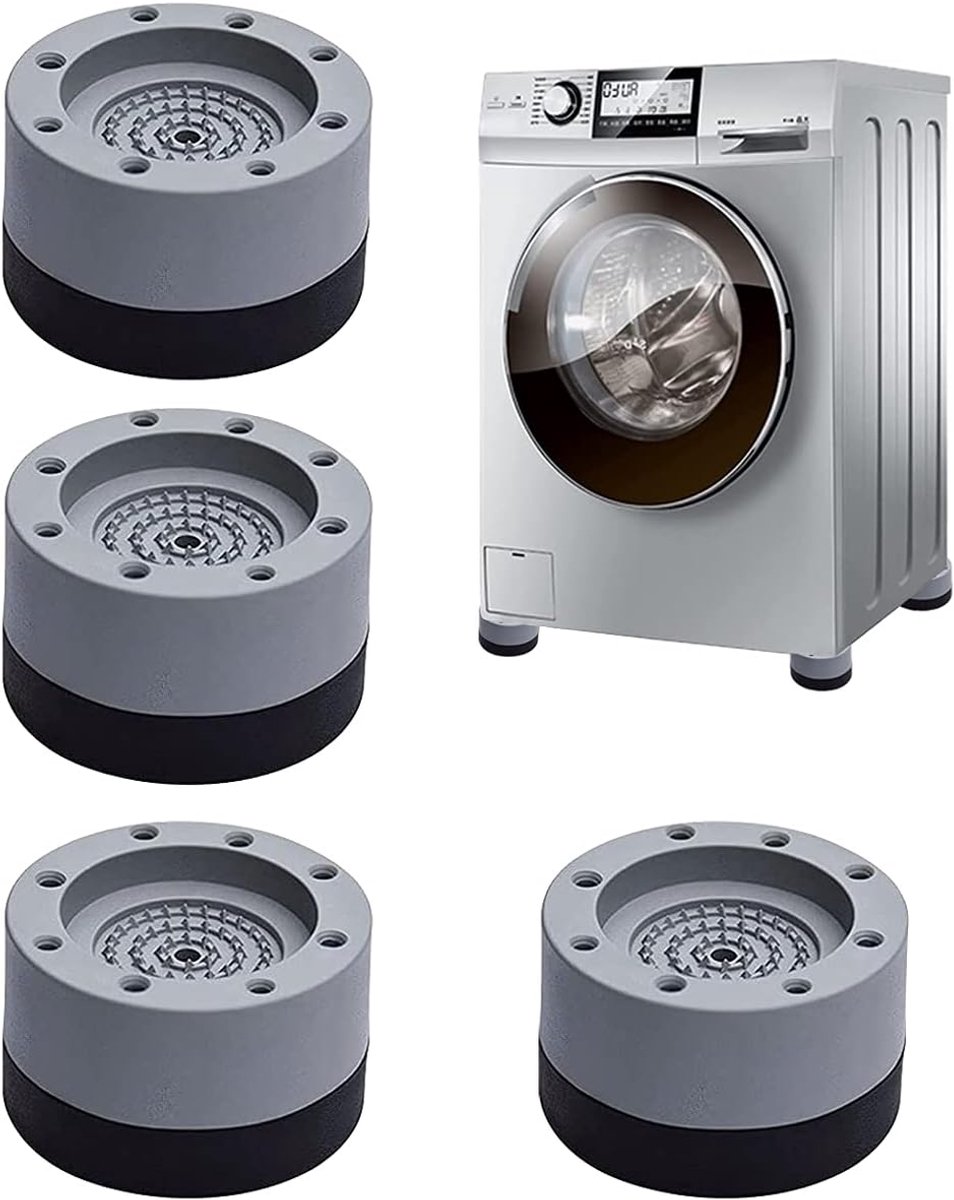 4 Washing Machine Feet - Universal Anti-Vibration Pads for Washing Machines - Washing Machine Vibration Dampers - Non-Slip Rubber Pads - Washing Machine Feet - Stabilizer Foot - Washing Machine Sound Damper - For Washing Machines, Dryers, and Furniture - Image 1