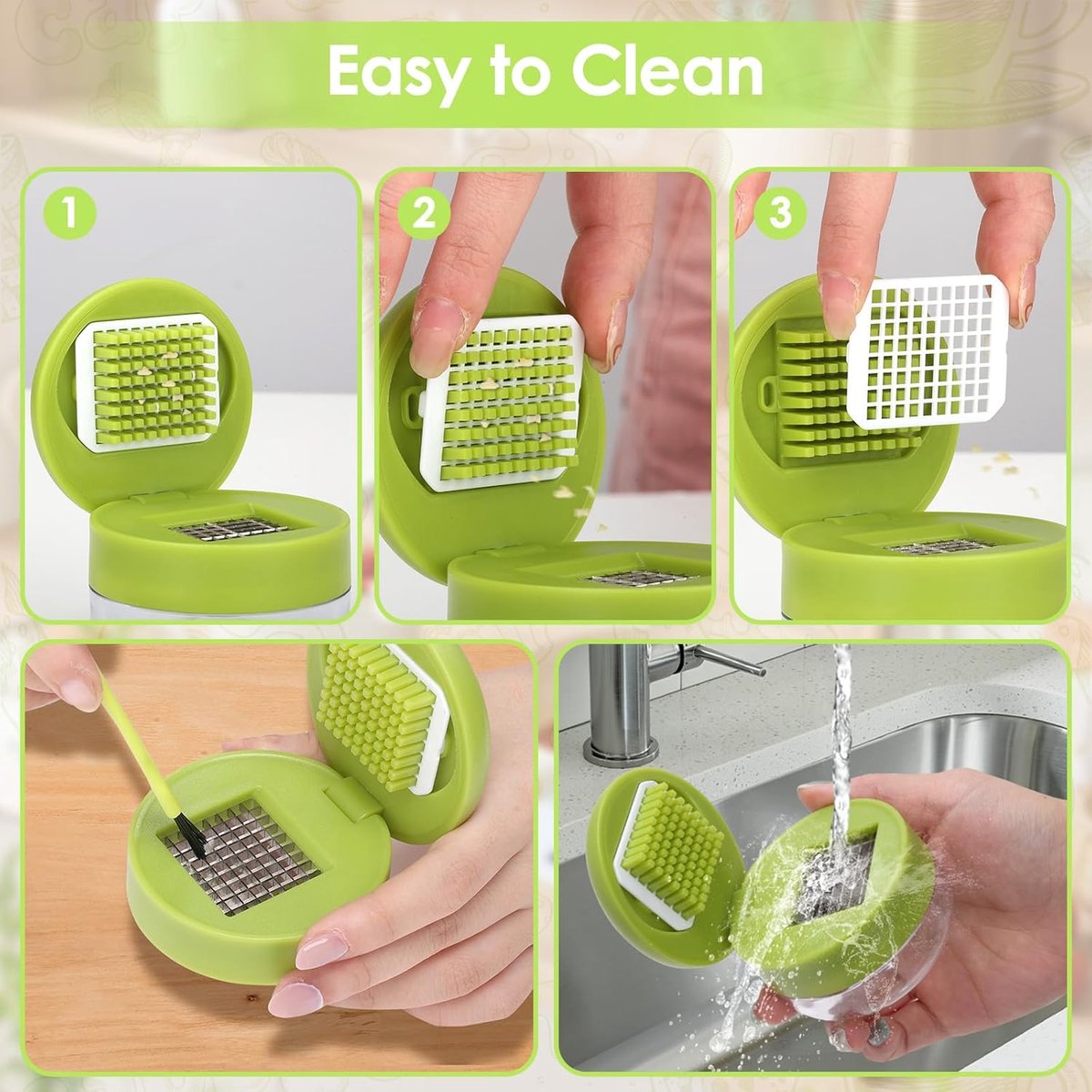 2 Pieces Garlic Press - Garlic Chopper - Garlic Press - Suitable for Garlic - Manual Garlic Press - Kitchen Gadget Press - Garlic Presses - Storage Container - Ginger Press - Stainless Steel Knife Cutter - Crusher - For Home and Camping - Image 5