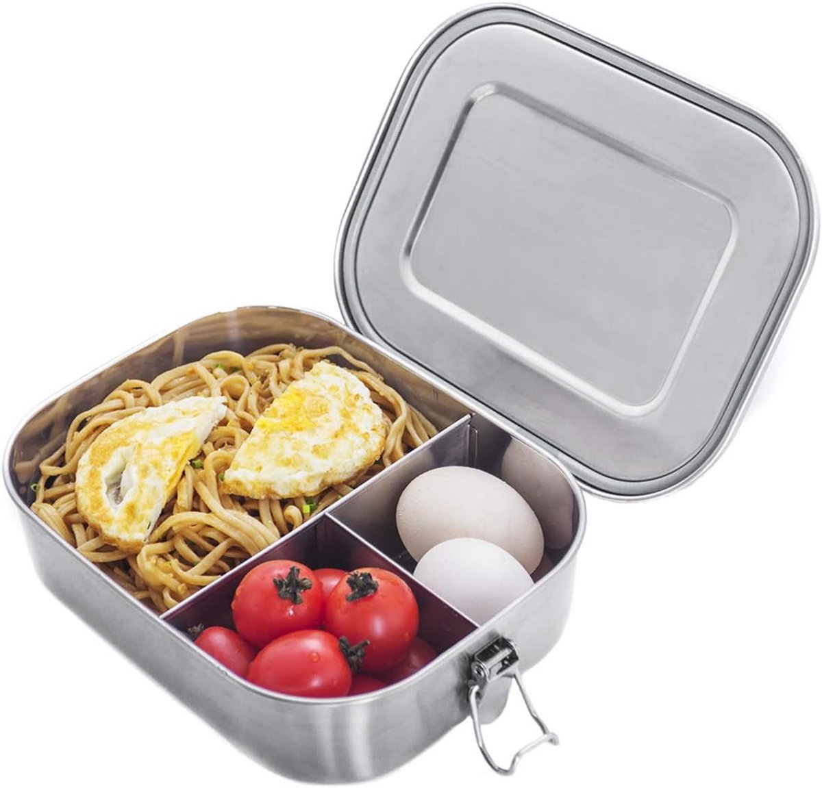 1400ml Lunchbox - Sandwich Box - Bento Box - Stainless Steel Food Containers - Adult Lunchbox - Sandwich Container - Metal Bento Lunchbox - Stainless Steel Food Storage Containers with Separate Compartments - Leakproof - Reusable - Microwave Safe - Image 1