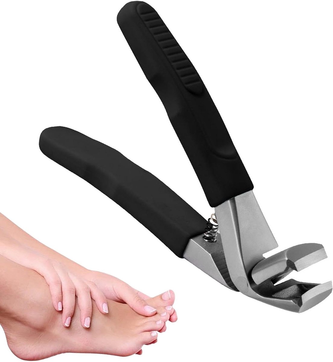 Nail clippers - Toenail clippers - Nail clippers for seniors - Large nail clippers - Nail clippers for men - Toenail clippers with wide opening and long handle - for men and women - black - Image 1