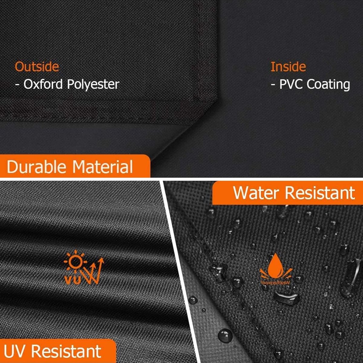 190*71*127 cm - BBQ Cover - Barbecue Covers - Waterproof Barbecue Protective Cover - Waterproof Protective Cover - 210D Robust Outdoor Grill Cover - Windproof - UV-resistant - Tear-resistant - Weatherproof Gas Grill Protector - With Storage Bag - Black - Image 3