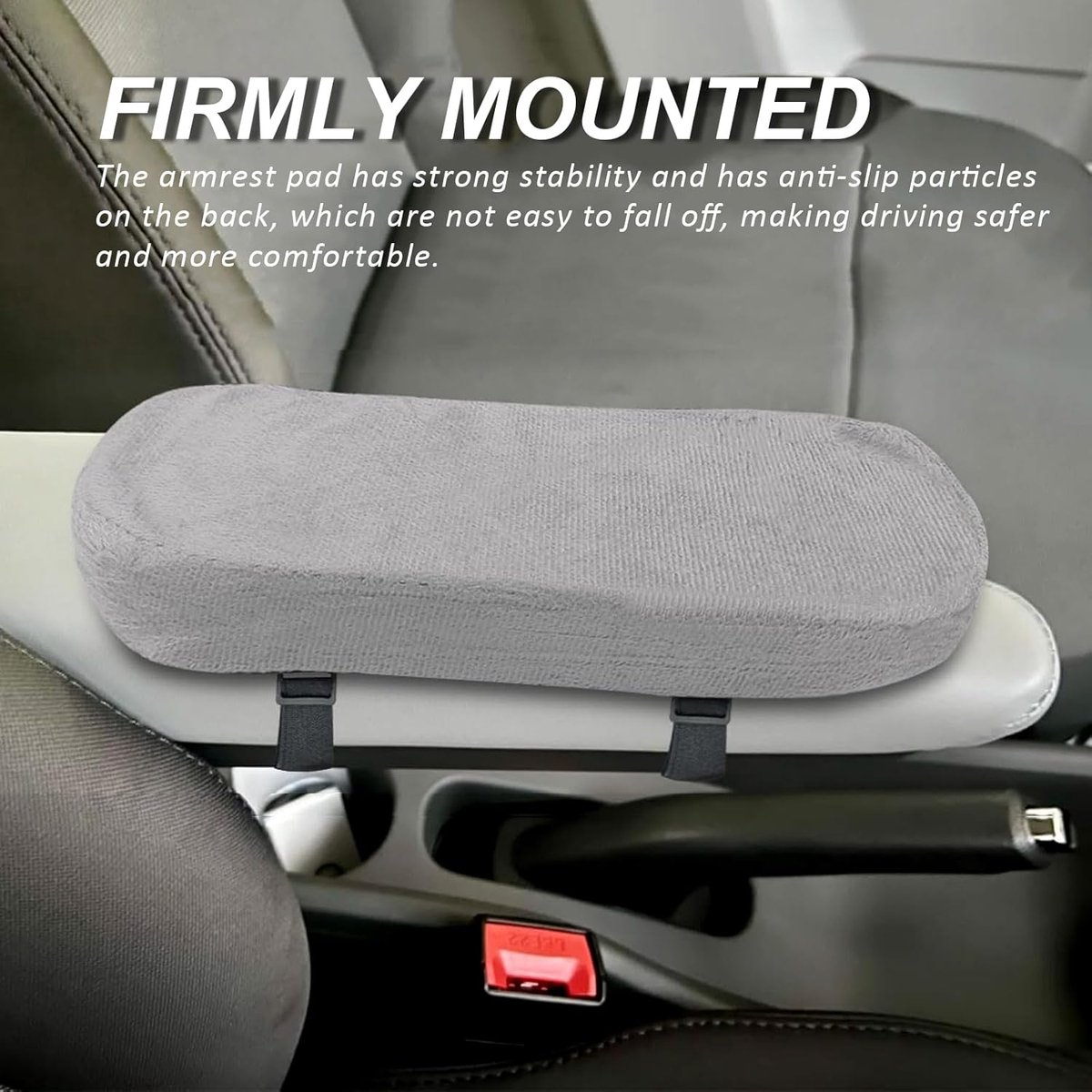 2 pieces - Armrest Cushion - Elbow Cushion - Armpads - comfortable armrest covers - removable armrest cushions - polyester armrest cushions - for office chairs, car seats and gaming chairs - 23.5*7.5*3cm - grey - Image 3