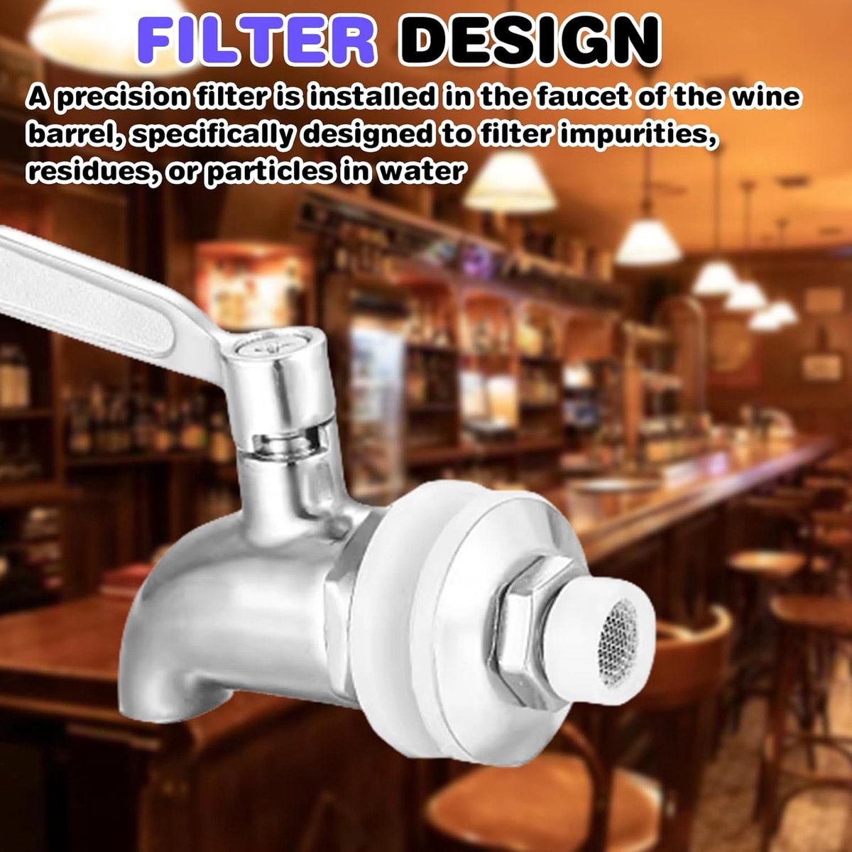 pieces - 16 mm beverage dispenser - Stainless steel beverage dispenser - Tap for keg - beer keg tap - wine tap - replacement tap - for home-brewed keg fermenter, wine, beer, juice dispenser - beverage tap - silver - 63*33*85 mm - Image 4