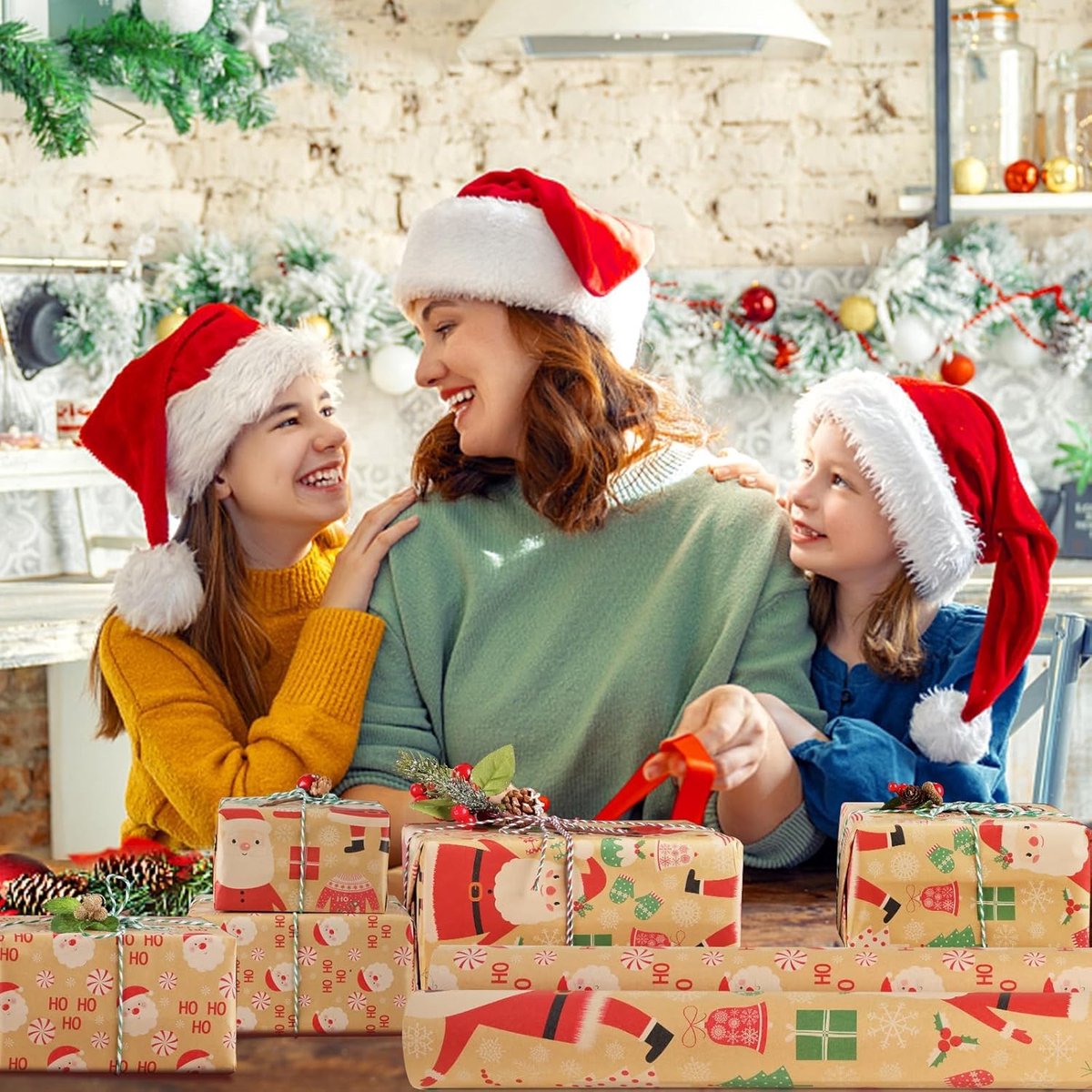 Wrapping paper - Christmas wrapping paper - Christmas gift paper - Wrapping paper with figures - 43 x 300cm - 2 Rolls - Christmas paper wrapping paper for Christmas - Christmas paper wrapping paper for children - gift paper - Kraft gift paper - Christmas - Image 4