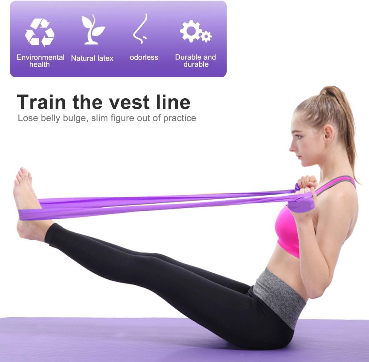 3 pieces - Exercise bands - 1.5 m - Resistance band - Resistance bands - Silicone exercise bands - yoga band - pilates band - sports band - Fitness elastic bands - Fitness equipment - For yoga, pilates, rehabilitation in the gym or at home - Image 5