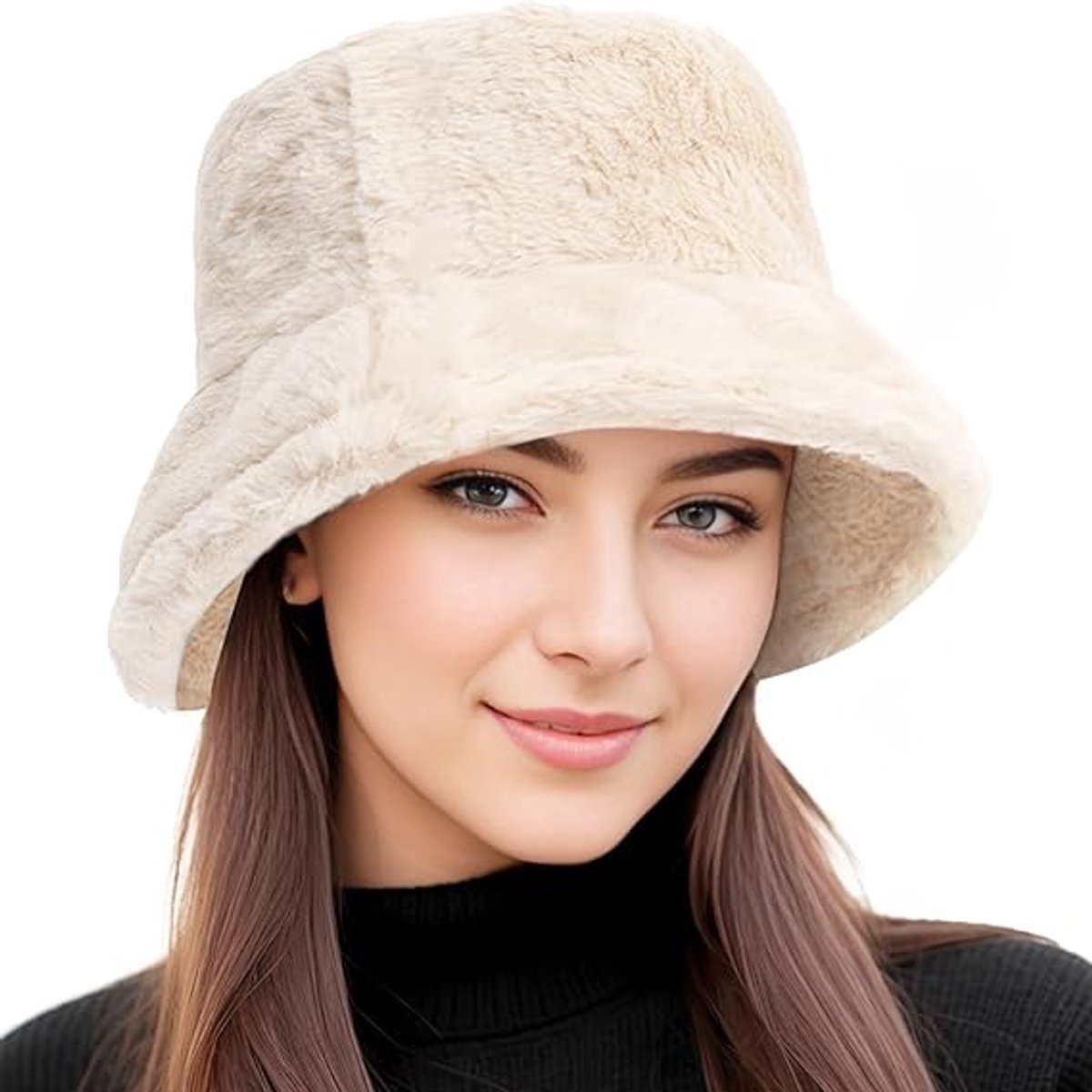 Women's Beanie - Hat - Bucket Hat - Winter Hat - Fisherman's Hat - Ladies' Bucket Hat - Winter Bucket Hat For Women - Winter Hat - Warm Beanies - Winter Fisherman's Hat - Fluffy - Winter - Fashion - Unisex - Beige - Image 1