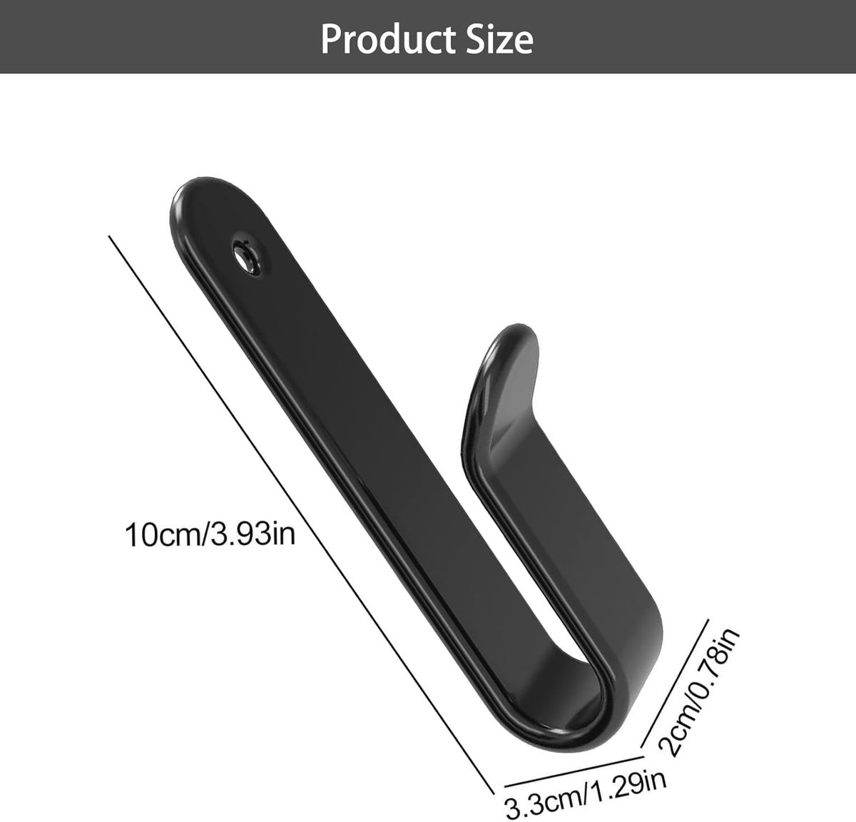 2 pieces - Skateboard wall mount - snowboard wall mount - snowboard wall mounting clips - horizontal snowboard storage - skateboard display rack stand - towel rack - towel hook - coat hook - with screws - for room, garage - 10*2*3.5 cm - black - Image 5