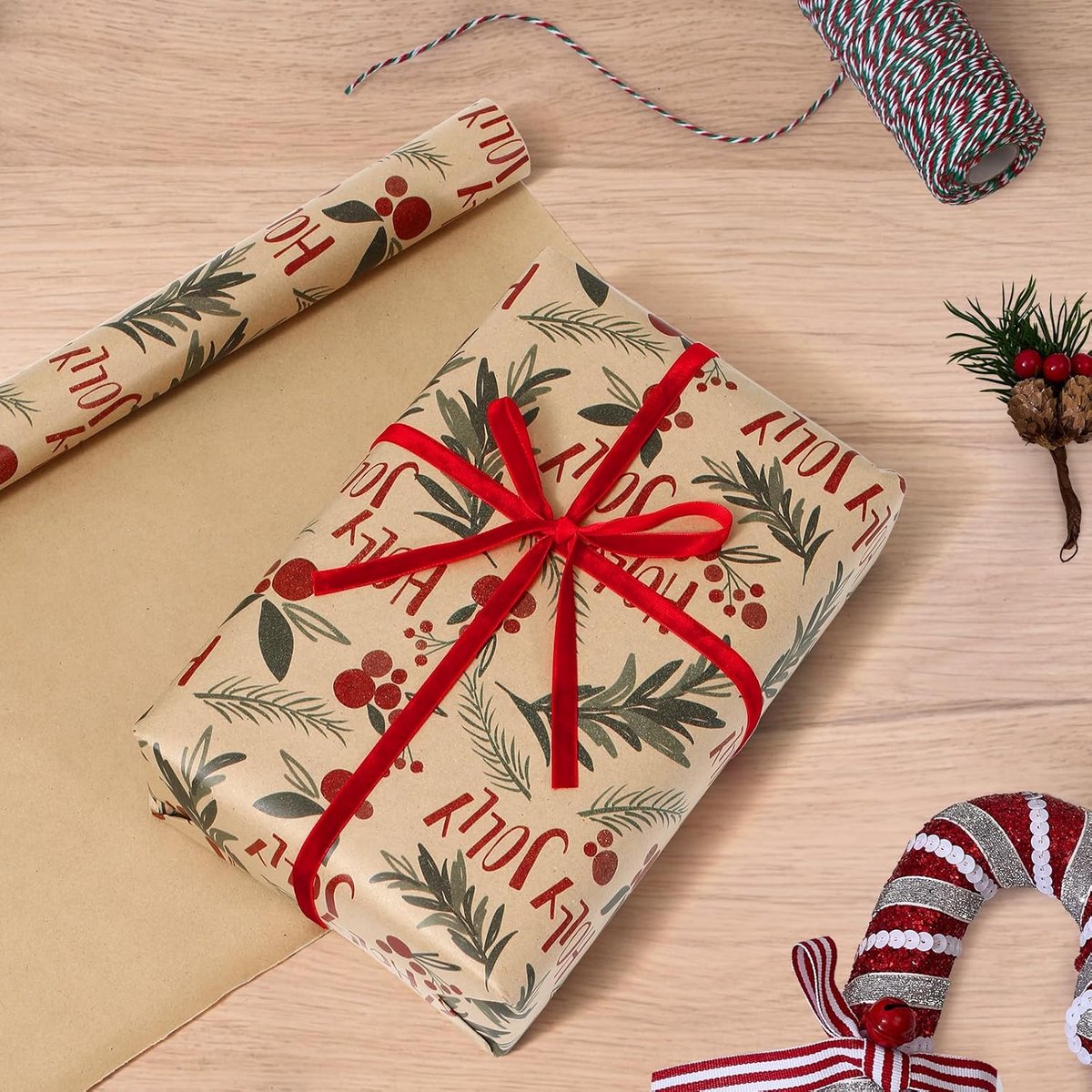 Wrapping paper - Christmas wrapping paper - Christmas gift paper - Wrapping paper with figures - 43 x 300cm - 4 rolls - Christmas paper wrapping paper for Christmas - Christmas paper wrapping paper for children - gift paper - Kraft gift paper - Christmas - Image 5