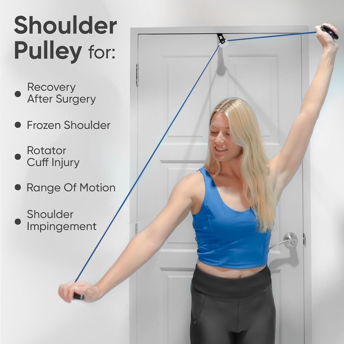 Shoulder Trainer - Shoulder Pulley - Shoulder Pulley Hand Support - Shoulder Pulley - Rehabilitation Exercise Device - Suspension Trainer - Shoulder Strap - for frozen shoulder and hand physiotherapy - Relieves Shoulder Pain - Green - Image 5