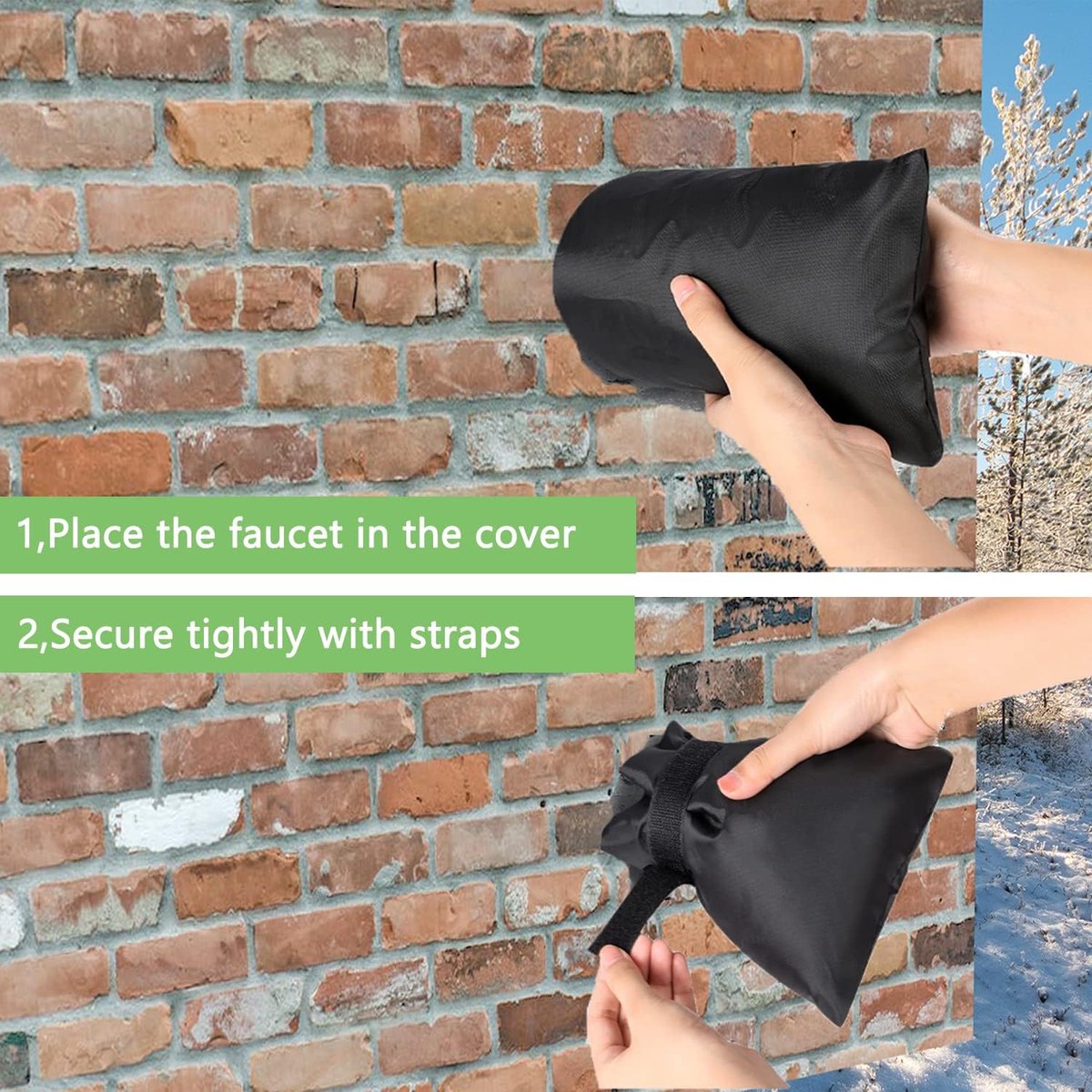 2 Pieces Frost Protection Cover - Frost protection cover for tap - Tap Freeze Cover - Frost-free Outdoor Tap Protection Cover - Outdoor Tap Covers - Frost Protection - Outdoor Tap Cover - Frost Protection for Facade Taps - Frost Cover - Anti-frost - Water - Image 2