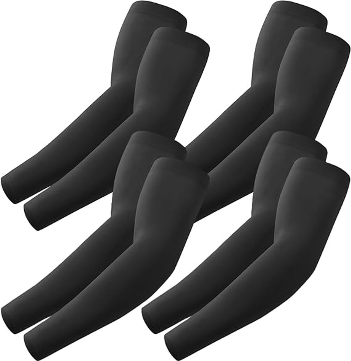 pairs of sleeves - Unisex - Sleeves - Ultralight sleeves - Arm Sleeve - UV protection for arms - Adults - Sunscreen Sleeve Ice Side Arm Sleeves - Comfort Cooling Sports Compression Sleeves - Ideal for sports, cycling, golfing - Black - Image 1