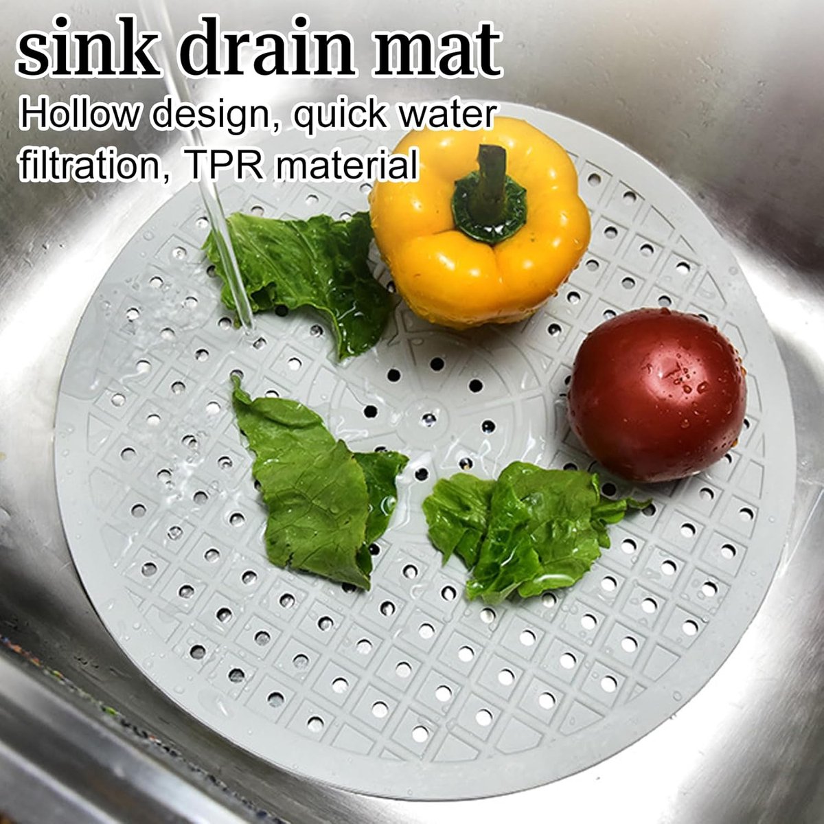 1 Piece Silicone Sink Mat - Washbasin Mat - Sink Mat - Sink Mats - Rubber Countertop Mat for Sink - Cuttable - Foldable - Non-slip - Round sink mat - Protective mat - For countertop - Round White - ø 31 Cm - Image 5