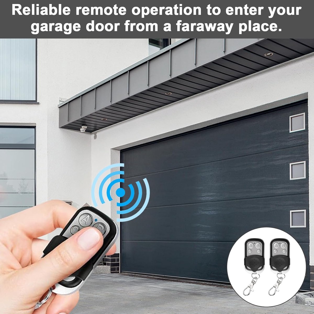 pieces - 433 MHz - Remote control - Garage door openers - Remote control for car garage door - universal garage door remote control - automatic garage door remote control - for car garage door - with keychain - 4 channels - Image 2