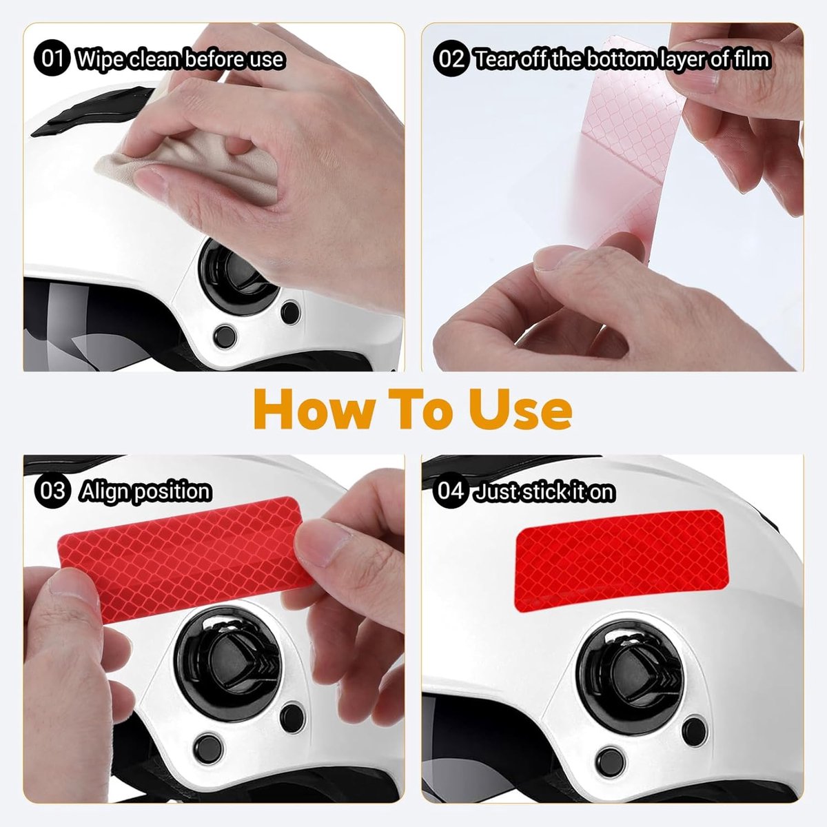 100 pieces - reflective stickers - reflective tape - reflective safety warning strips - reflective strips - waterproof - for bicycles, helmets, cars, mailboxes, backpacks, trailers and outdoor equipment - rectangle and arrow - Image 2