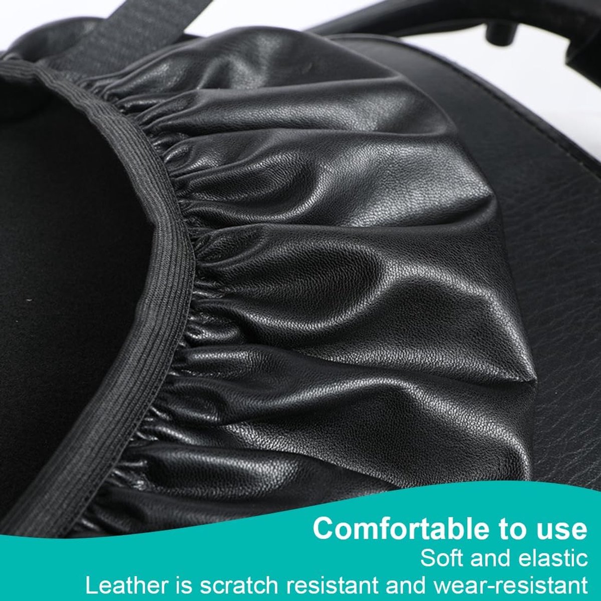 Motorcycle Seat Cover - Electric Bike Seat Cover - Scooter Seat Cover - Rain Seat Cover Scooter - Waterproof PU Scooter Seat Cover - Universal Seat Cover - Wear-Resistant Waterproof Cover - Seat Cover - For Most - 80*60 cm - Black - Image 4