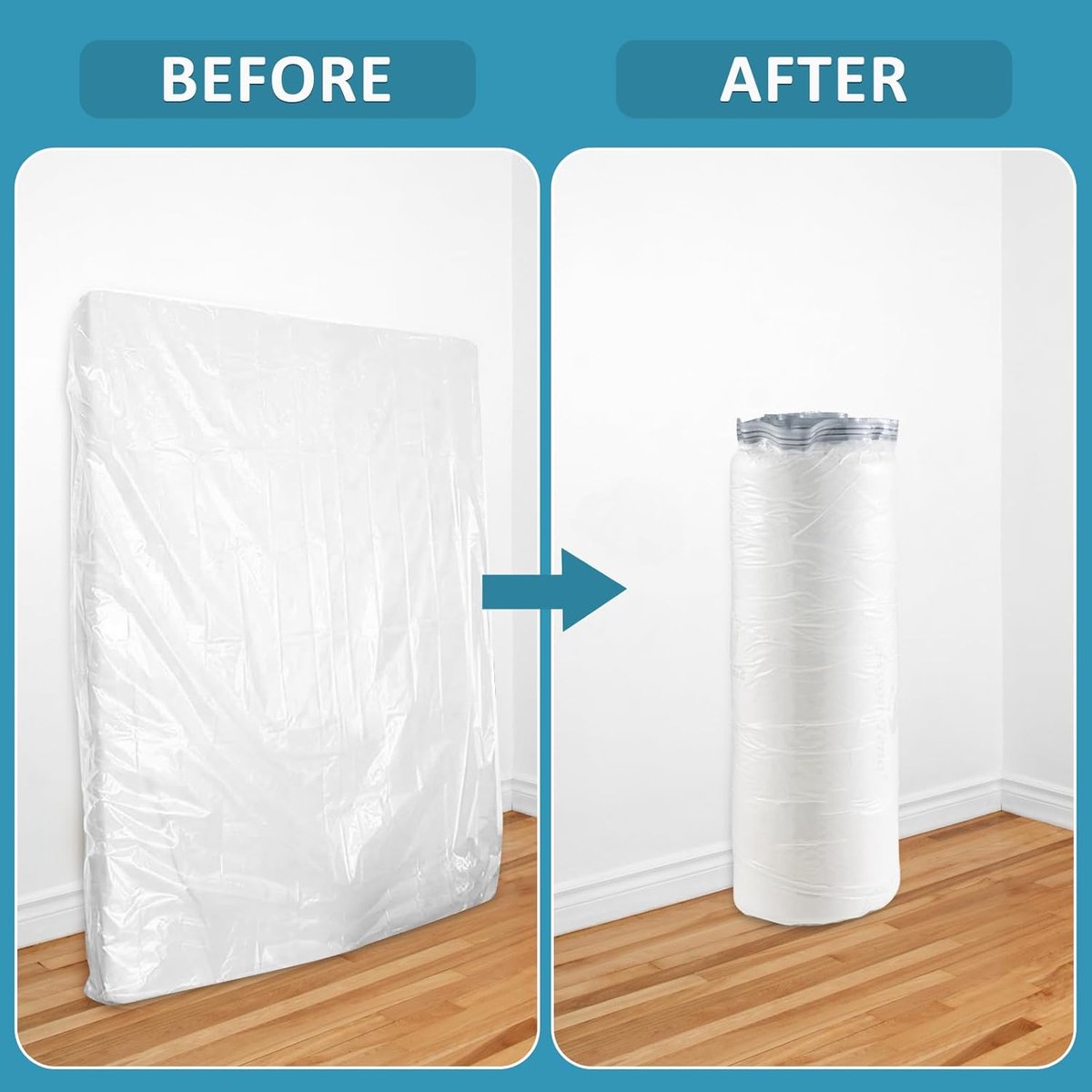 Large vacuum storage bags - 220*100cm - vacuum mattress bag - waterproof - resealable - with zipper - reusable - space-saving bags - vacuum seal - for mattresses, clothing - vacuum pump not included - transparent - Image 3