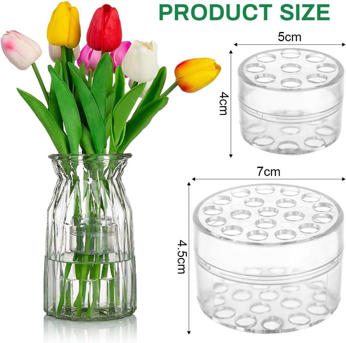 4 pieces - Bouquet Twister - Flower Holder - Rotating Flower Holder - Reusable Flower Holder - Stem Holder - Flower Arranging - DIY Flower Arrangement Stand - Flower Arranging Tools - Bouquet Supplies - 9 holes/19 holes - Transparent - Image 5