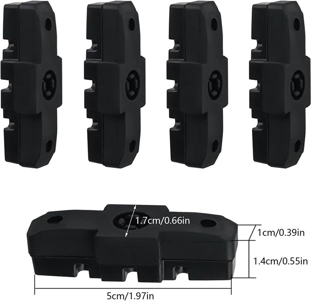 4 pieces - Brake pads - Bicycle brake pads - Replacement brake pads - Suitable for Magura HS11 HS22 HS24 HS33 HS66 - Brake pads for mountain bikes - Rubber bicycle brake pads - rubber road bike brake cover - bicycle accessories - black - Image 5