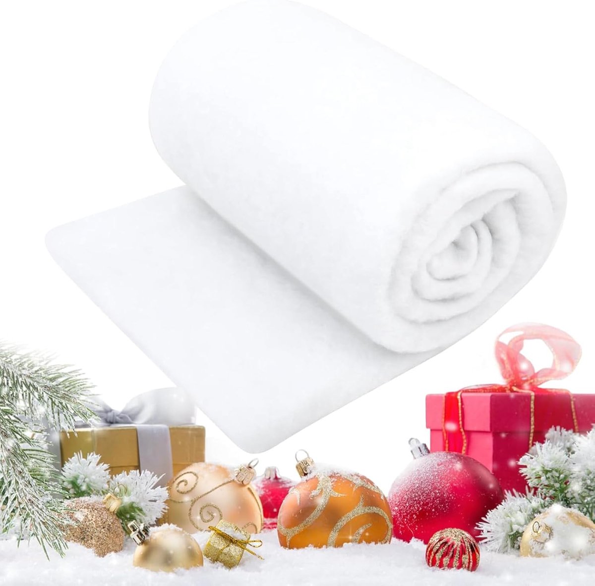Snow blanket - 80*240 cm - Christmas snow blanket - Artificial snow roll - Christmas snow blanket roll - Fake Christmas decoration - Christmas decoration - Christmas tree decorations - soft artificial snow blankets - for the Christmas tree, party, winter - Image 1